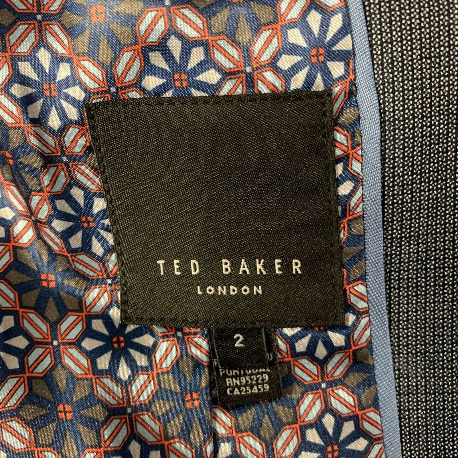 Ted Baker TED BAKER Navy Grey Nailhead Viscose Polyester Blend Suit Size 36R - 12 Thumbnail