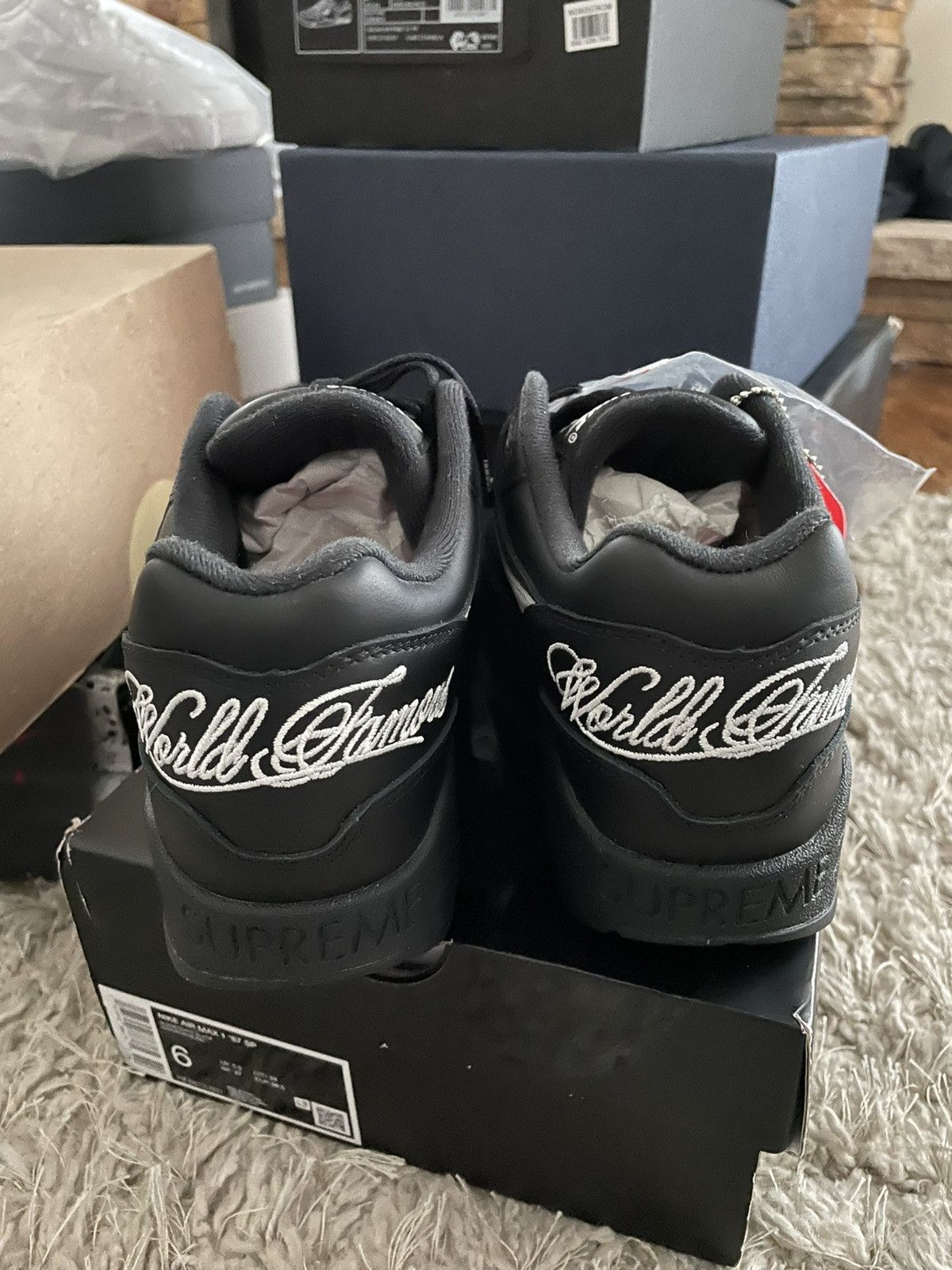 Nike Air Max 1 87 x Supreme Black Size US 7.5 / IT 37.5 - 6 Thumbnail