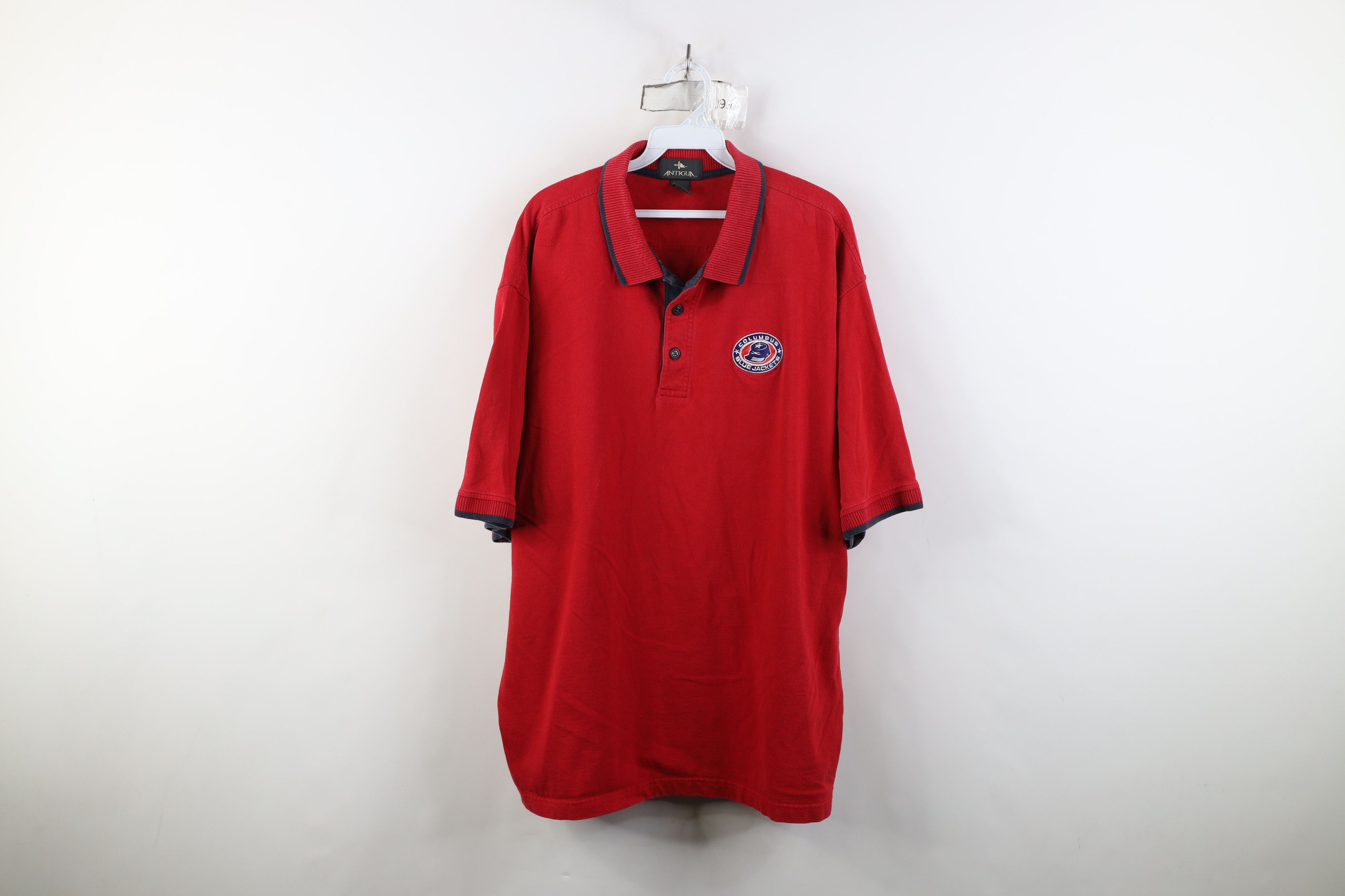 Vintage Vintage 90s Y2K Blue Jackets Hockey Collared Golf Polo Shirt Size US XL / EU 56 / 4 - 1 Thumbnail