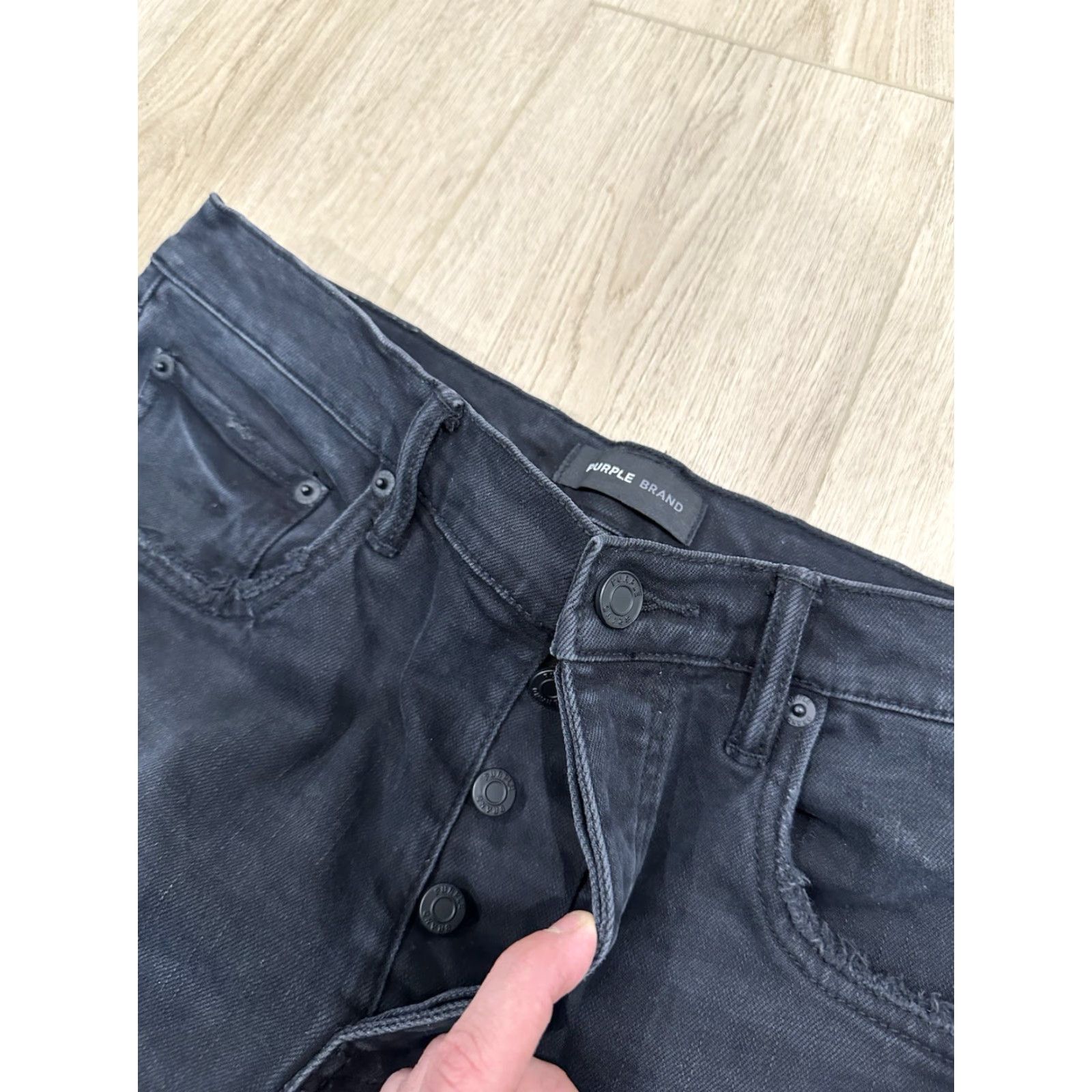 J Brand Purple Brand Jeans Shirt Slim Straight Mid Rise Black 34x30 Mens Jeans Pants Size US 34 / EU 50 - 5 Thumbnail