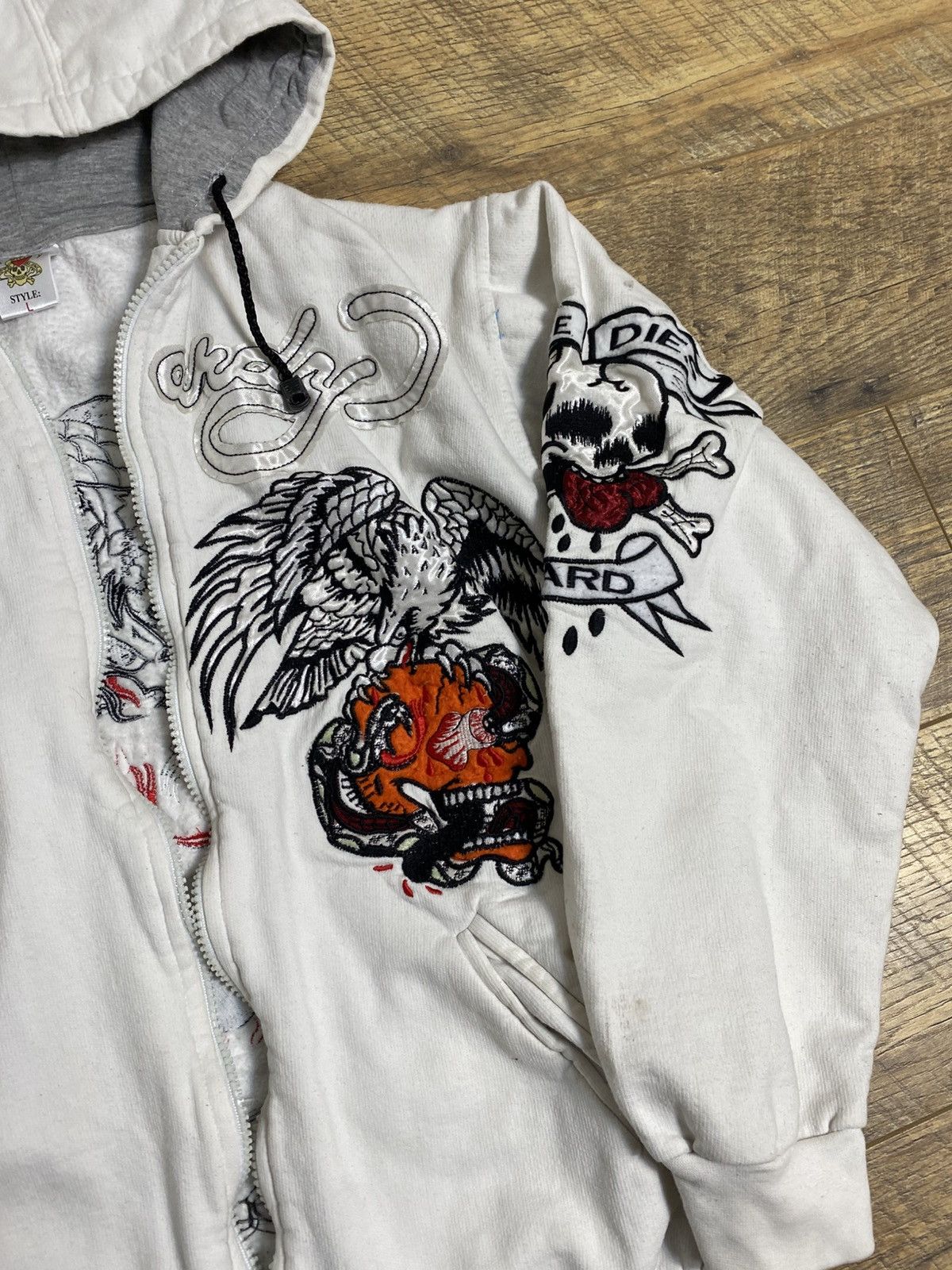 Ed Hardy Ed Hardy Style All-Over Embroidery Hoodie Y2K Retro Rare Size L / US 10 / IT 46 - 2 Thumbnail