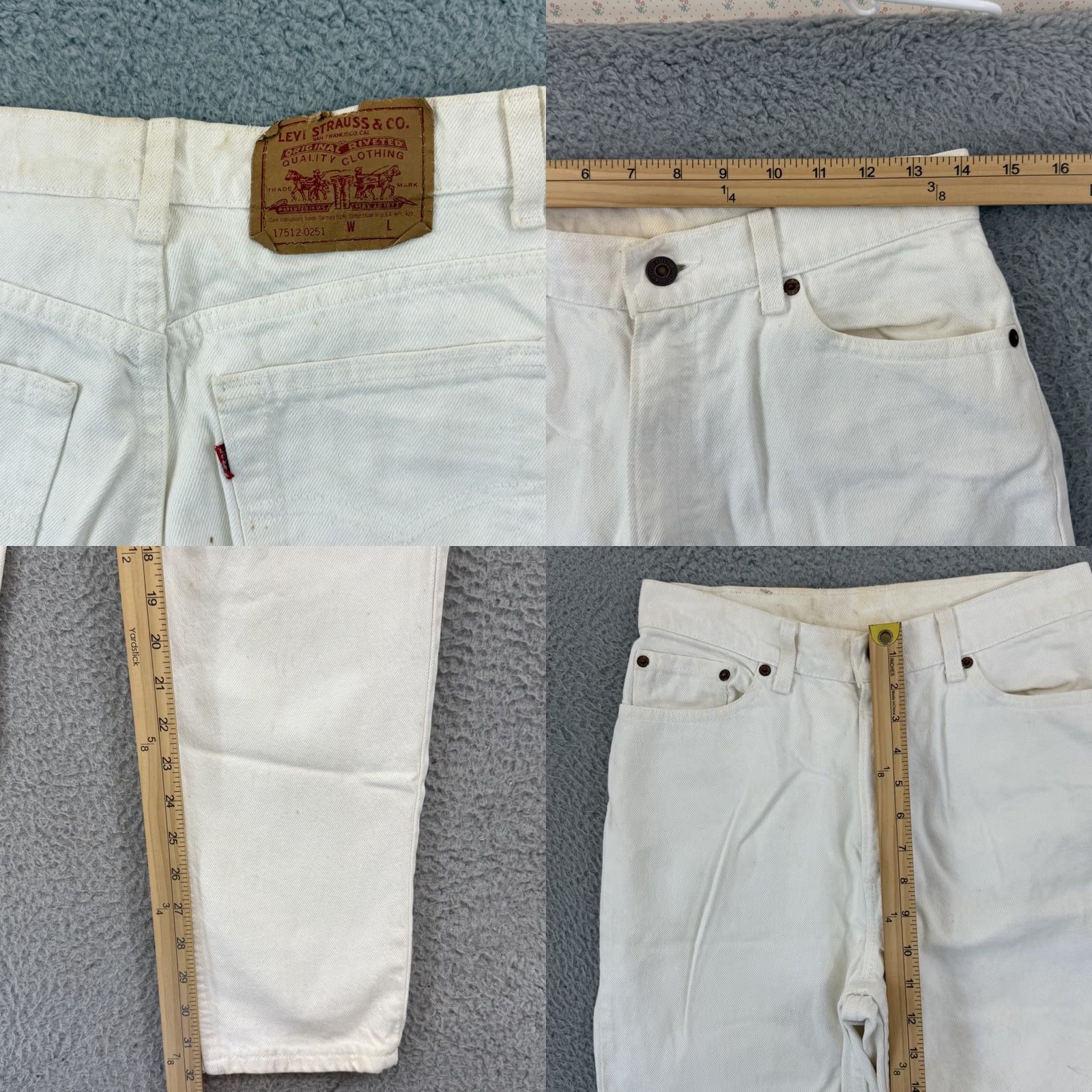 Levi's VINTAGE Levi's 550 Jeans Womens 11 White Denim 90s Relaxed Tapered Leg USA Size 32" / US 10 / IT 46 - 9 Thumbnail