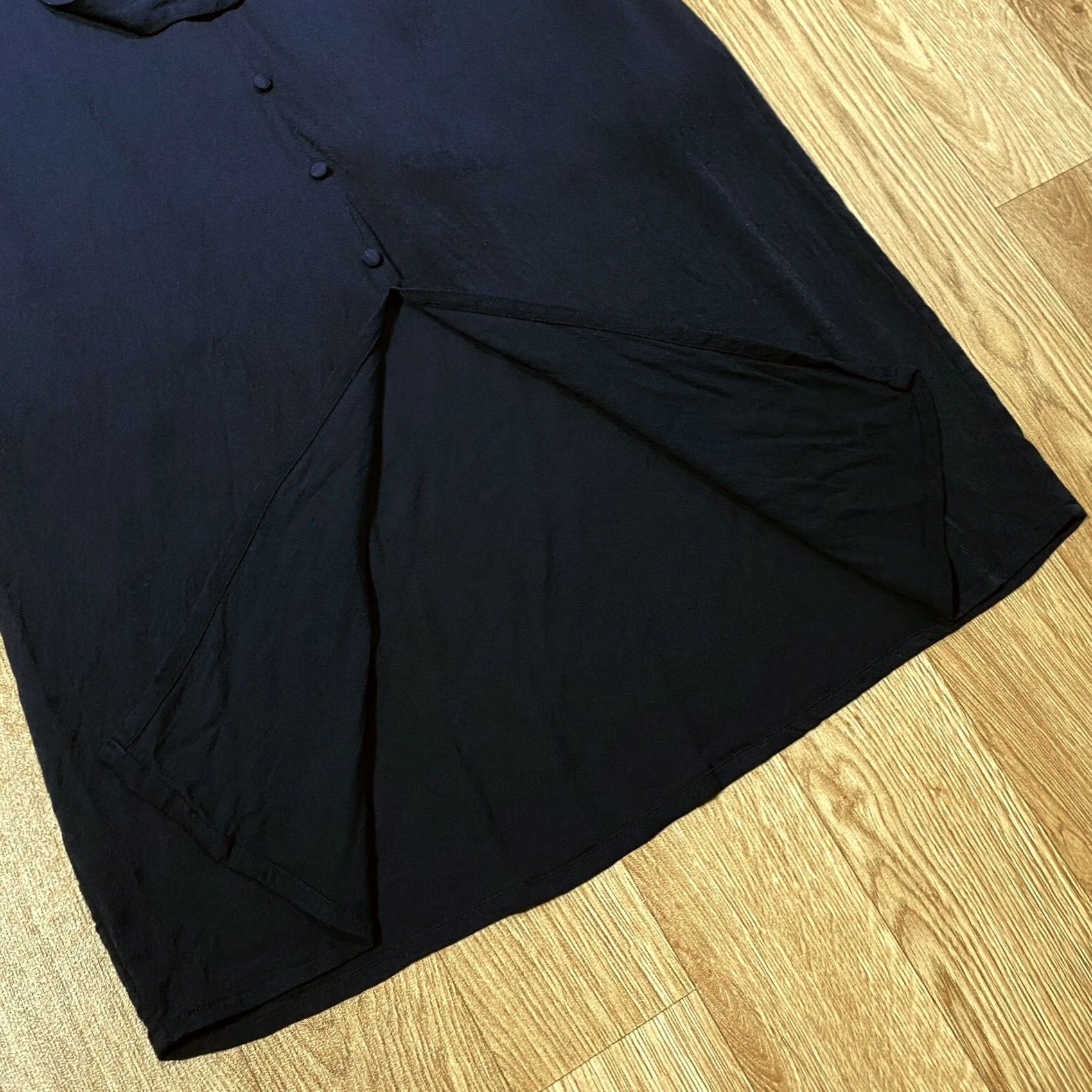 Vintage ModströM Dress - Large V Neck Navy - False Button - Long Size L / US 10 / IT 46 - 6 Thumbnail