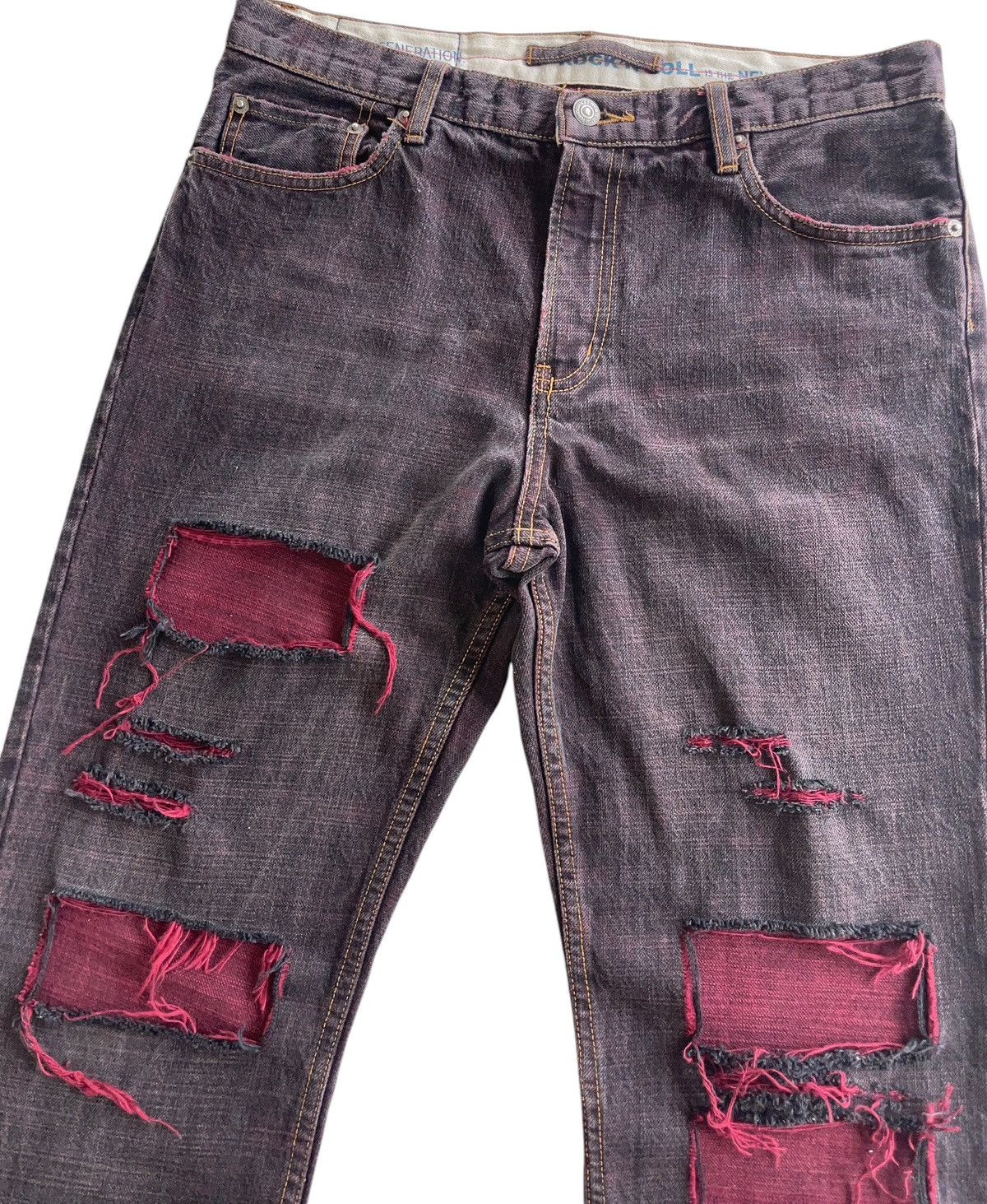 PPFM PPFM "Rock N Roll" Crazy Ripped Distressed Denim Size US 32 / EU 48 - 2 Thumbnail