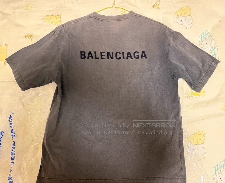 Balenciaga Balenciaga Grey Distressed Short Sleeve T-Shirt Size US S / EU 44-46 / 1 - 2 Thumbnail