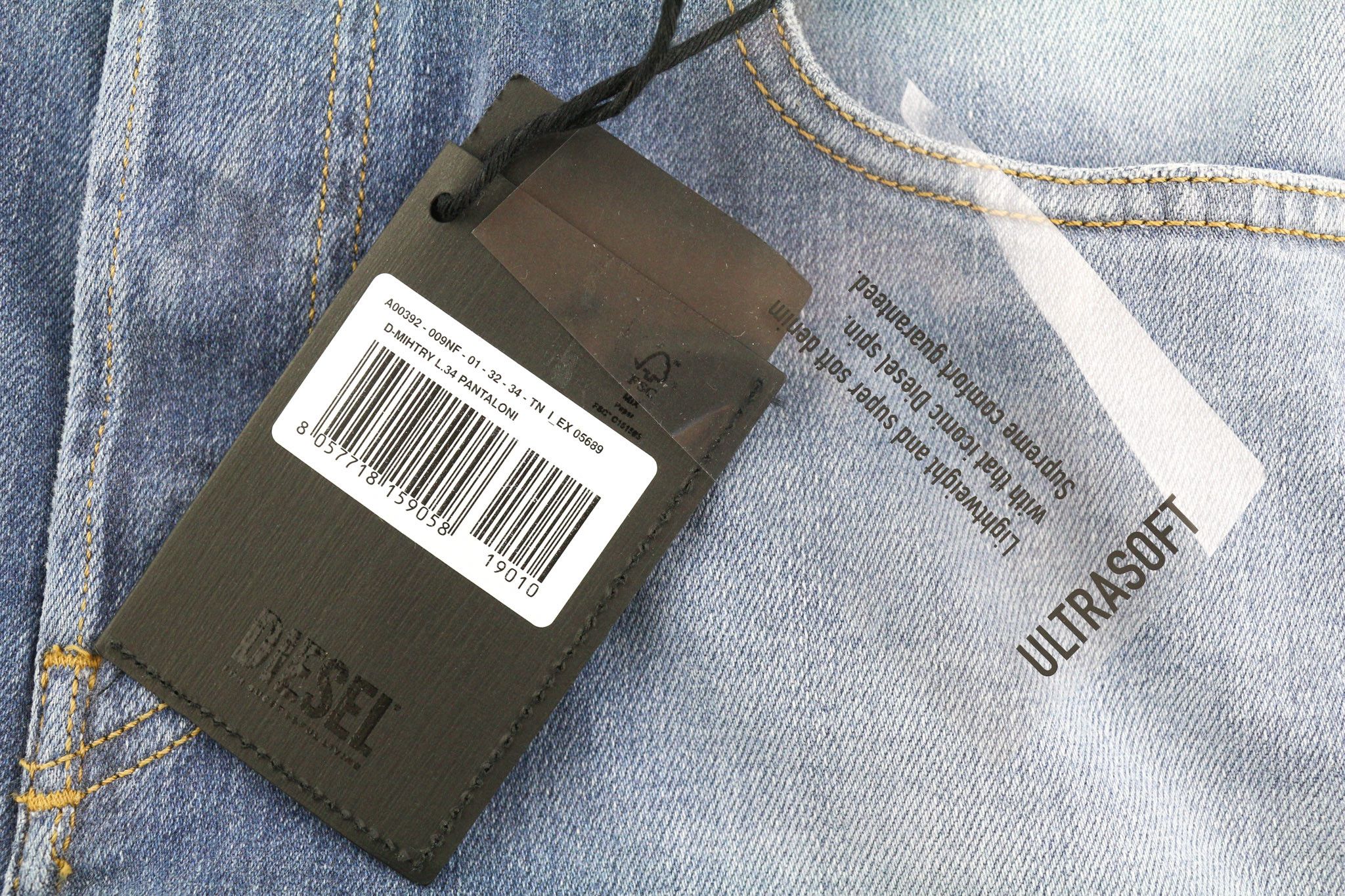 Diesel D-MIHTRY 009NF W32/L34 Straight Stretch Jeans 40182 Size US 32 / EU 48 - 7 Thumbnail