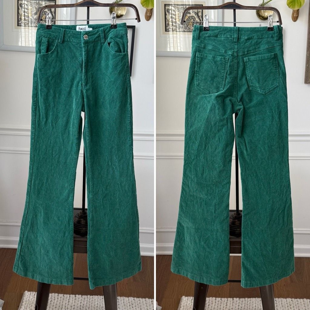 PRINCESS POLLY Princess Polly Nadia Fine Wale Corduroy Pants Green $66 4 Size 27" / US 4 / IT 40 - 1 Thumbnail