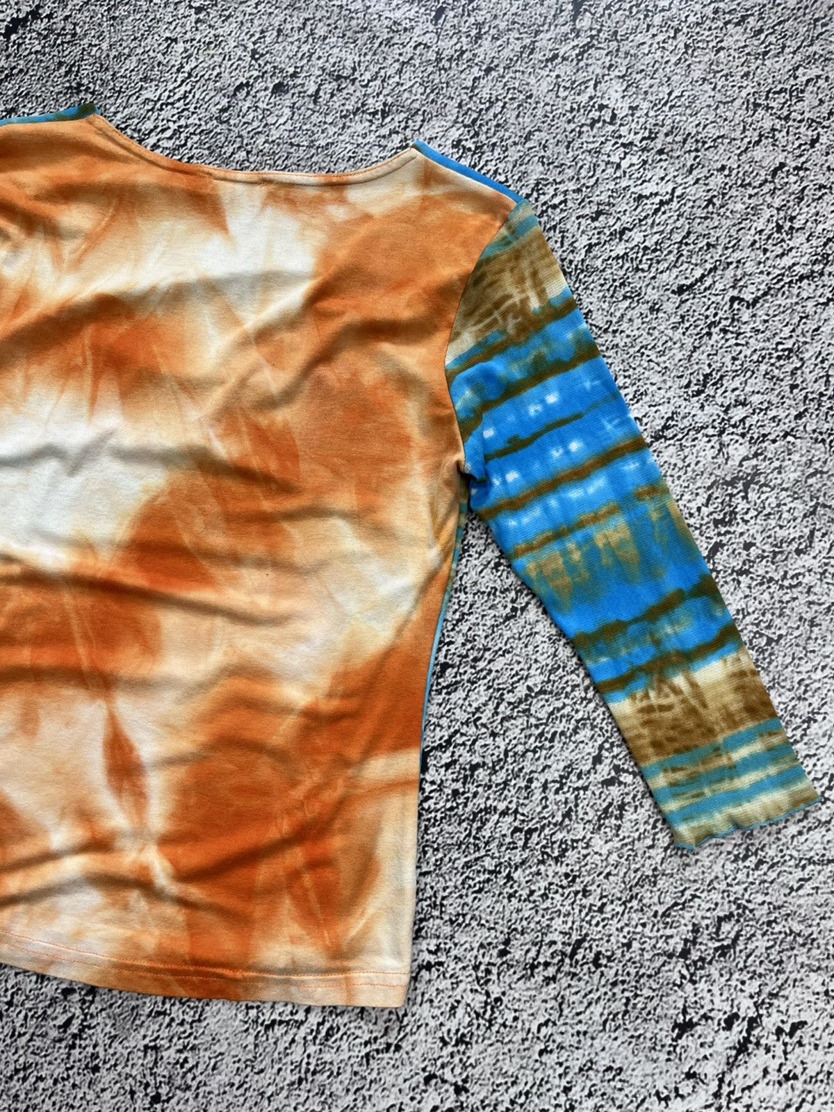 Japanese Brand Vintage 90s abstract mesh sleeve printed 3/4 top size M Size M / US 6-8 / IT 42-44 - 9 Thumbnail