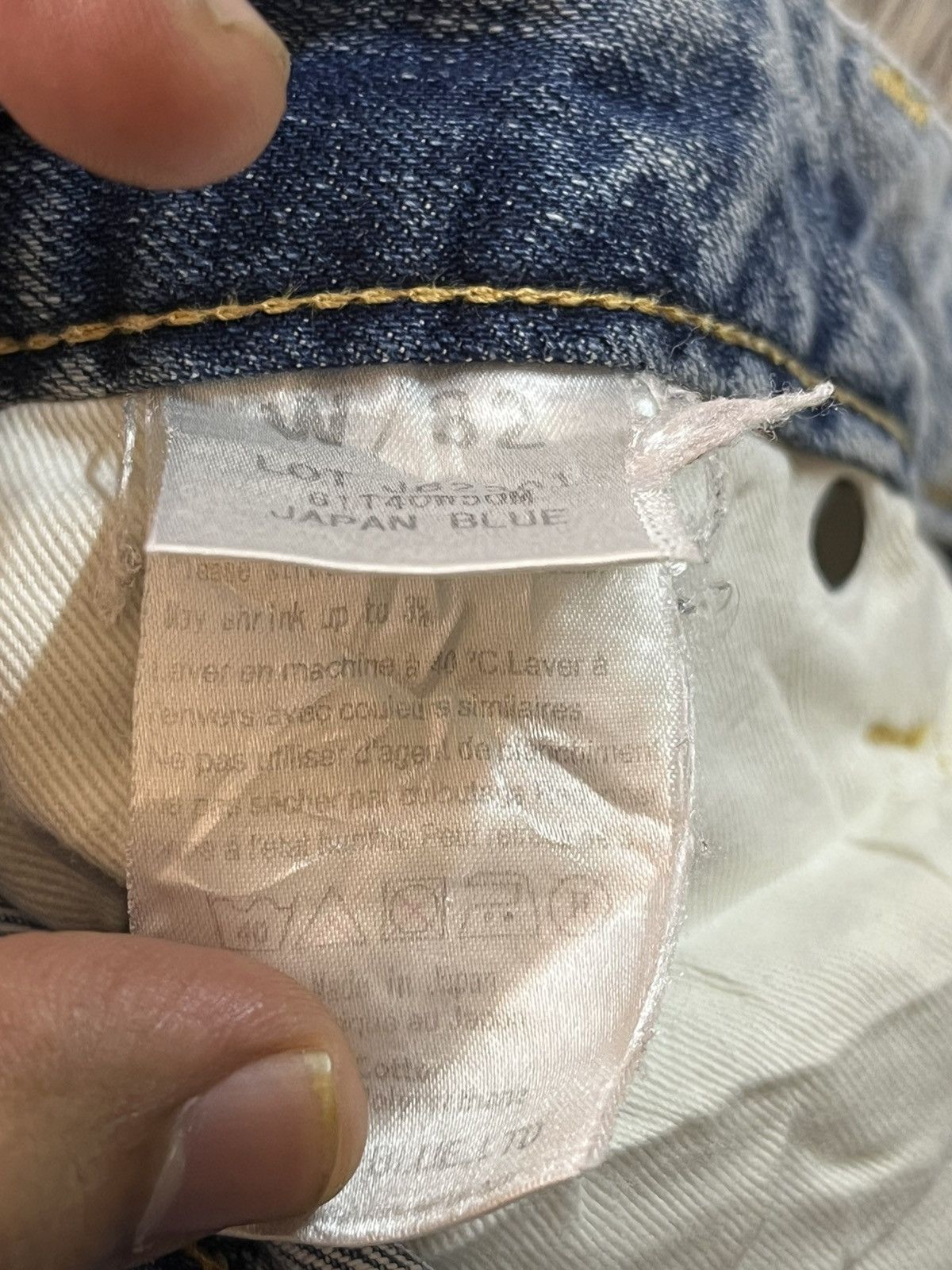Japan Blue Vintage Japan Blue Faded Whiskers Denim Size US 33 - 7 Thumbnail