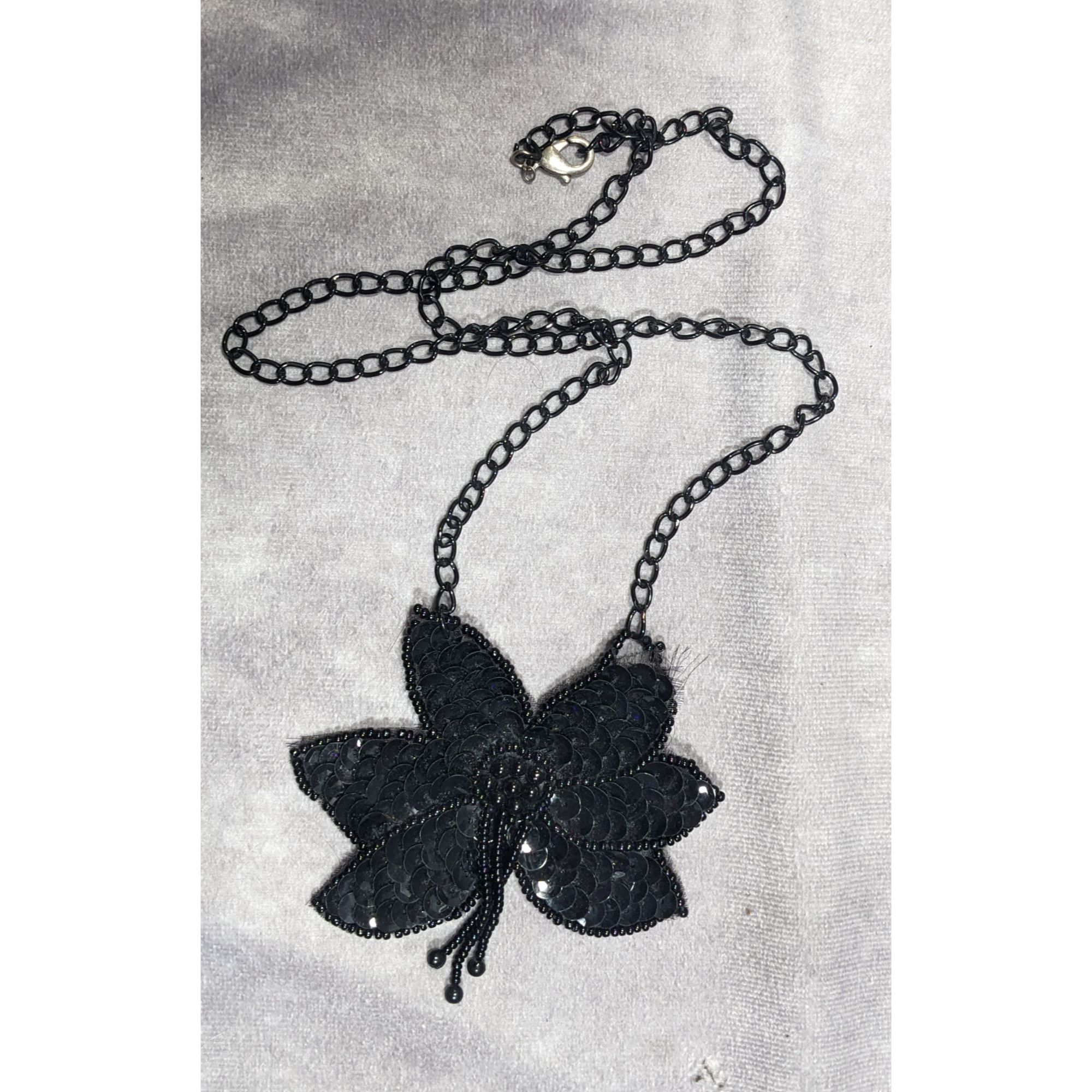Other Gothic Floral Beaded Sequin Pendant Necklace Size ONE SIZE - 1 Thumbnail