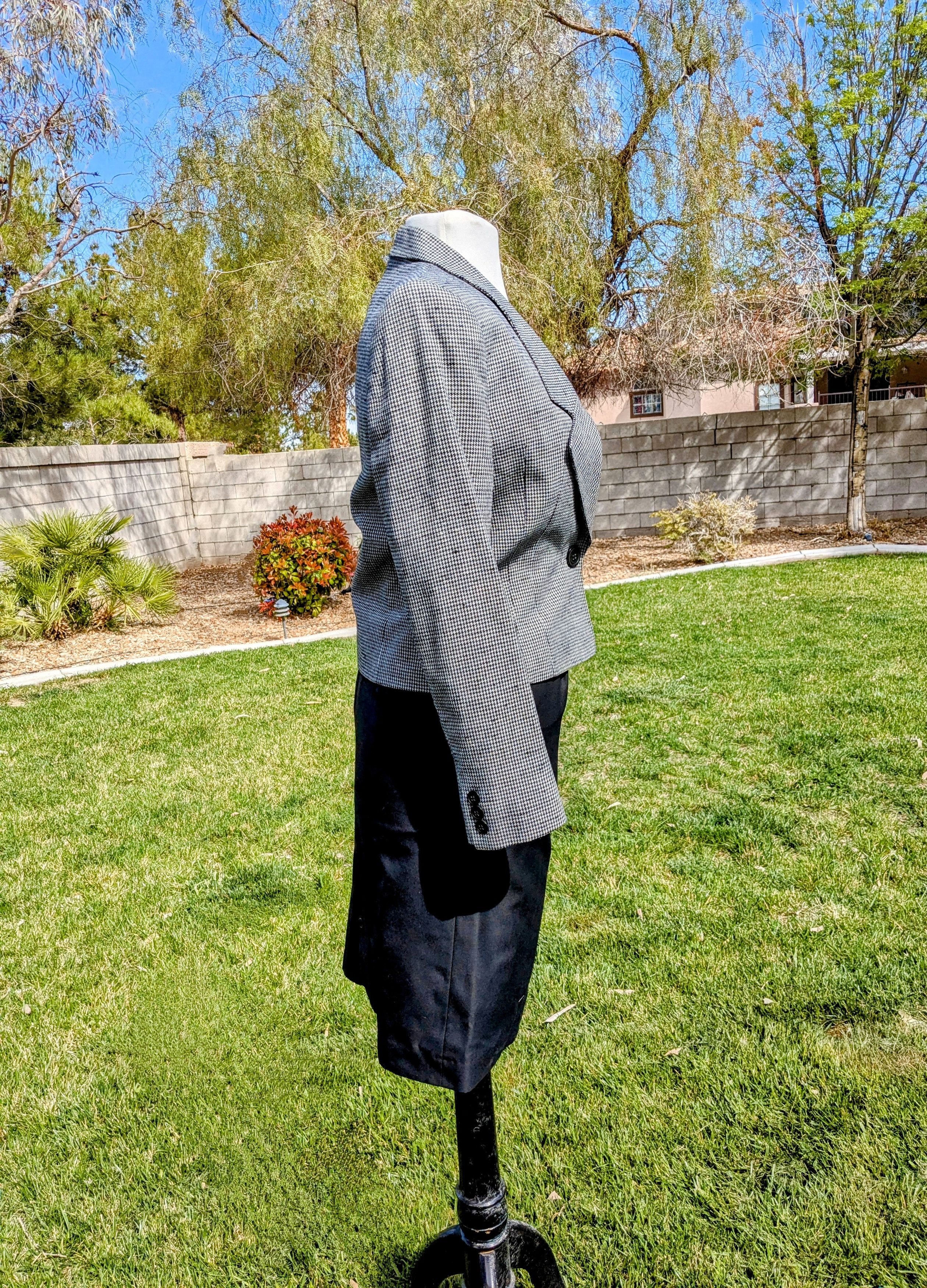 Designer J.Gallery Houndstooth Blazer+Tapa Maxi Skirt 2pc Suit Outfit Size XS / US 0-2 / IT 36-38 - 2 Thumbnail