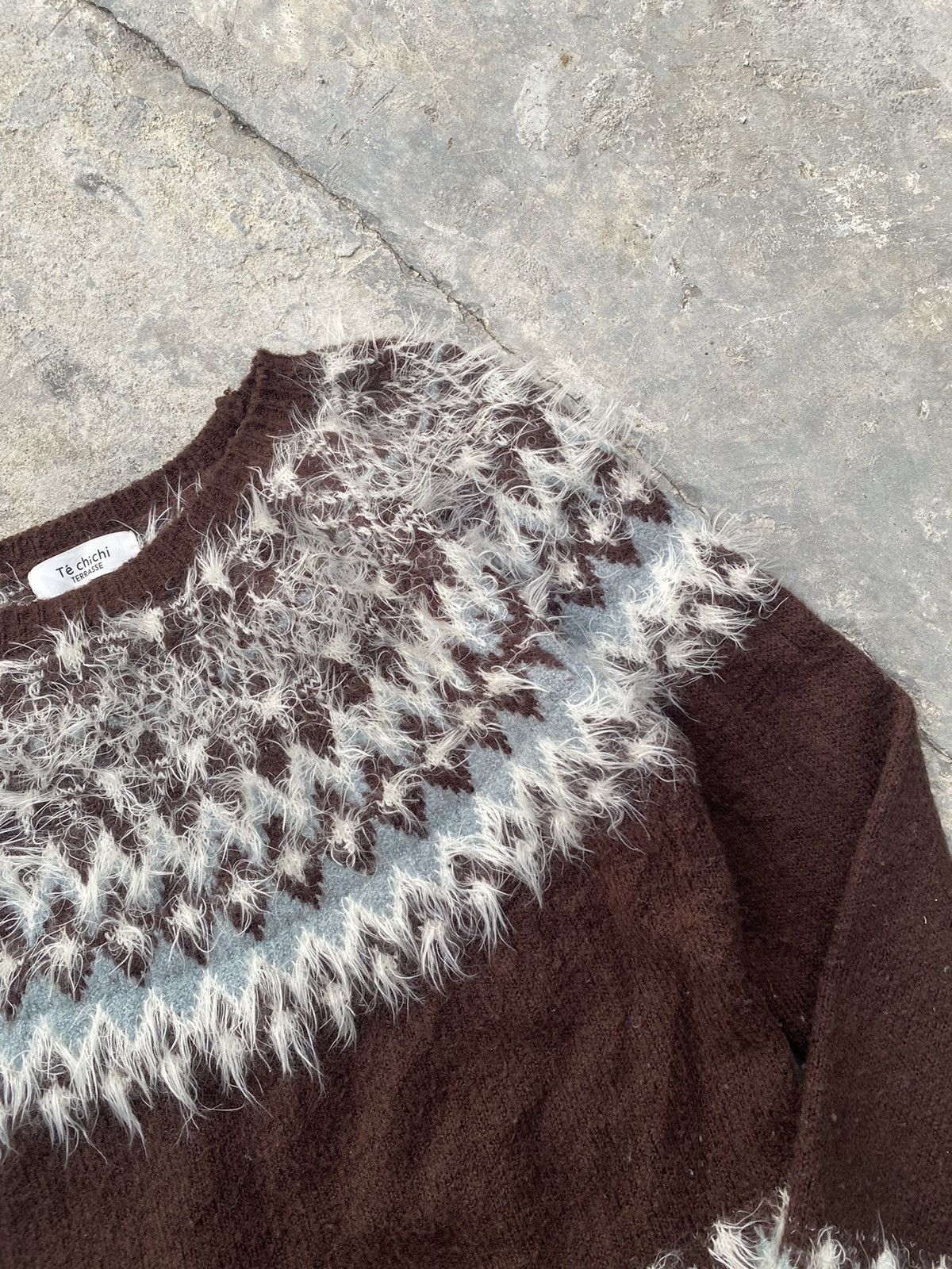 image of Aran Isles Knitwear x Homespun Knitwear Te Chichi Mohair Knitwear Sweater Shag Shaggy in Brown, Wom