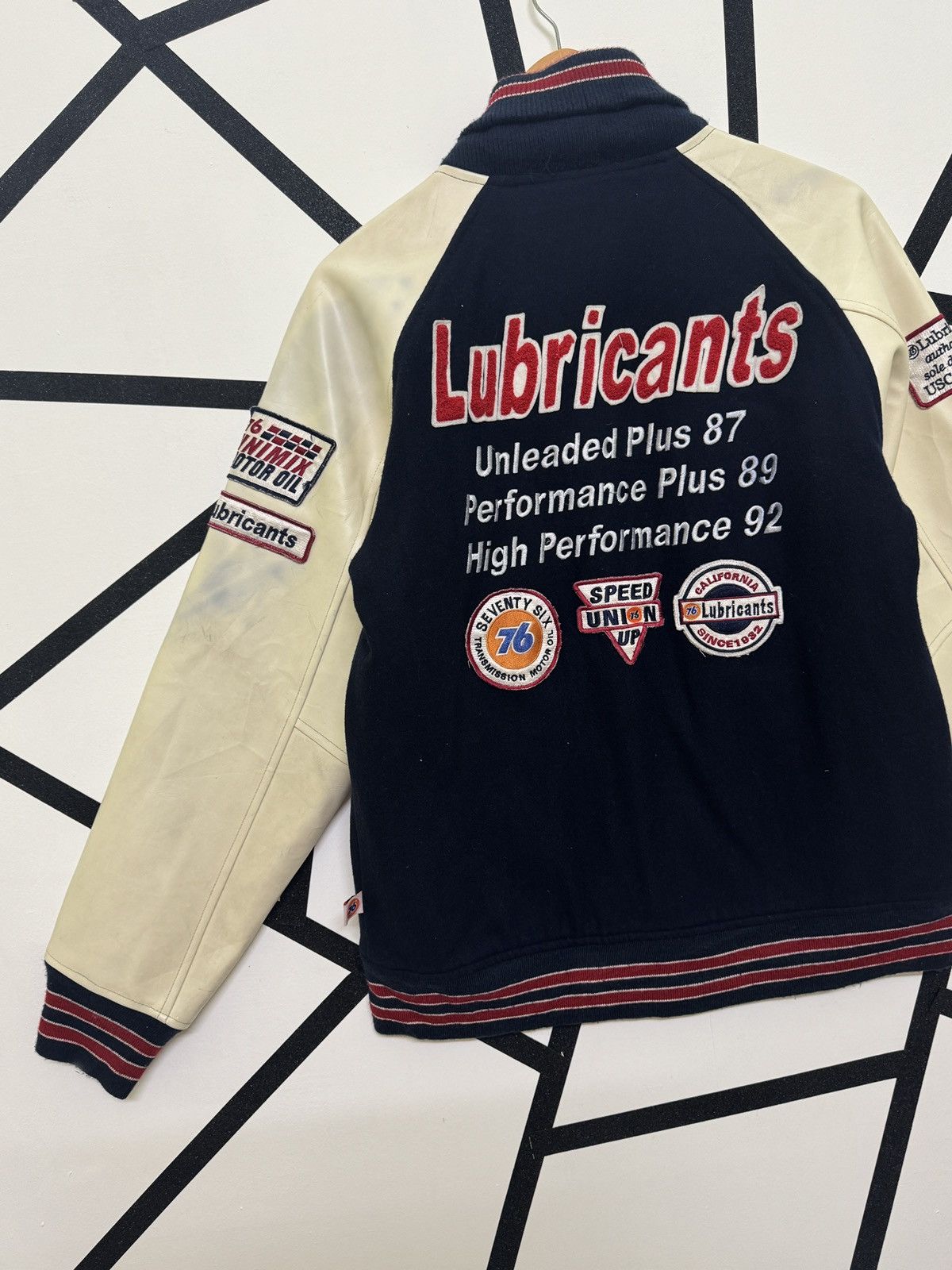 Japanese Brand Vintage 76 Lubricant Sistem Varsity Patches Leather Jackets Size US M / EU 48-50 / 2 - 13 Thumbnail