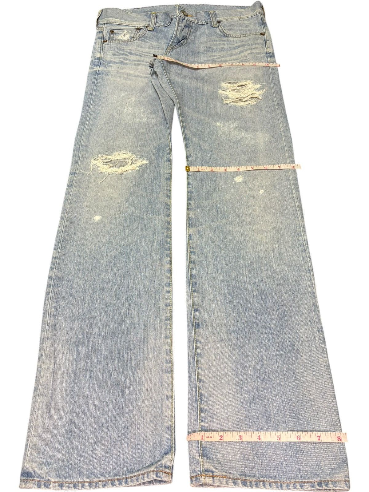 Edwin Vintage Japanese Brand Faded Wash Distressed Jeans Size 32" / US 10 / IT 46 - 8 Thumbnail