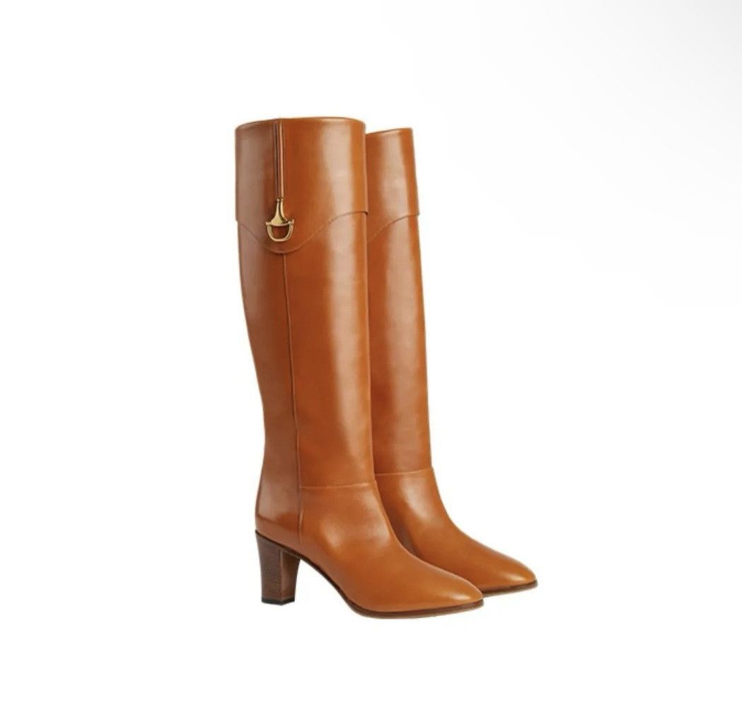 Gucci Gucci Leather Elizabeth Half Horsebit Under-the-Knee Boots Size US 9 / IT 39 - 1 Thumbnail