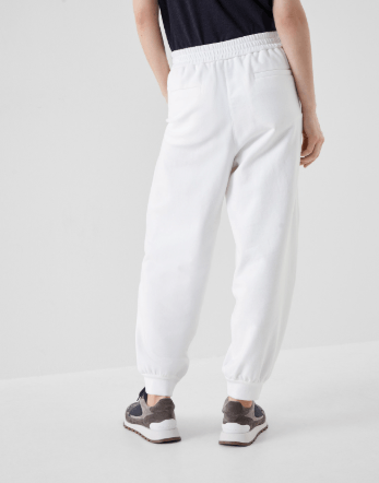 Brunello Cucinelli o1la1rc1a0325 Sport Pants With Monili in White Size 30" / US 8 / IT 44 - 4 Thumbnail