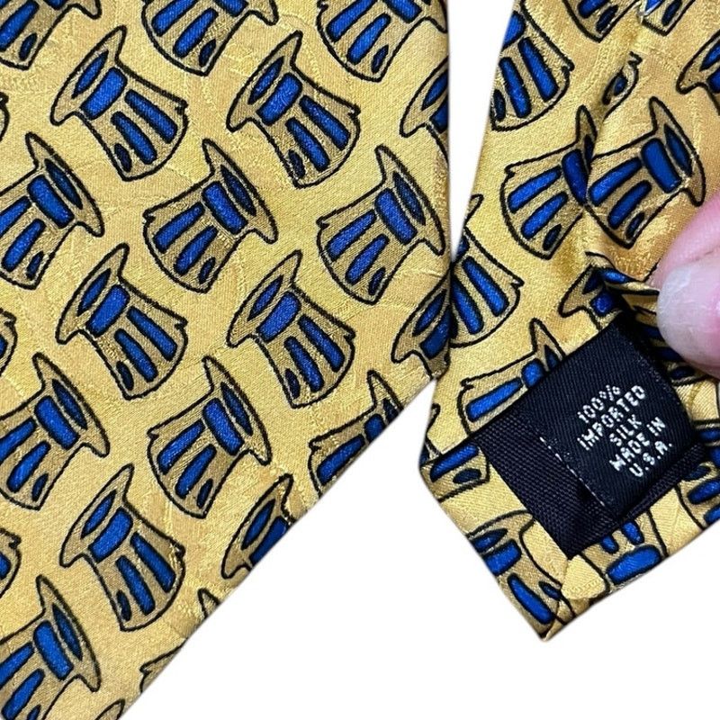 Grateful Dead Grateful Dead Uncle Sam First Set Yellow Gold Blue Silk Tie Size ONE SIZE - 8 Thumbnail