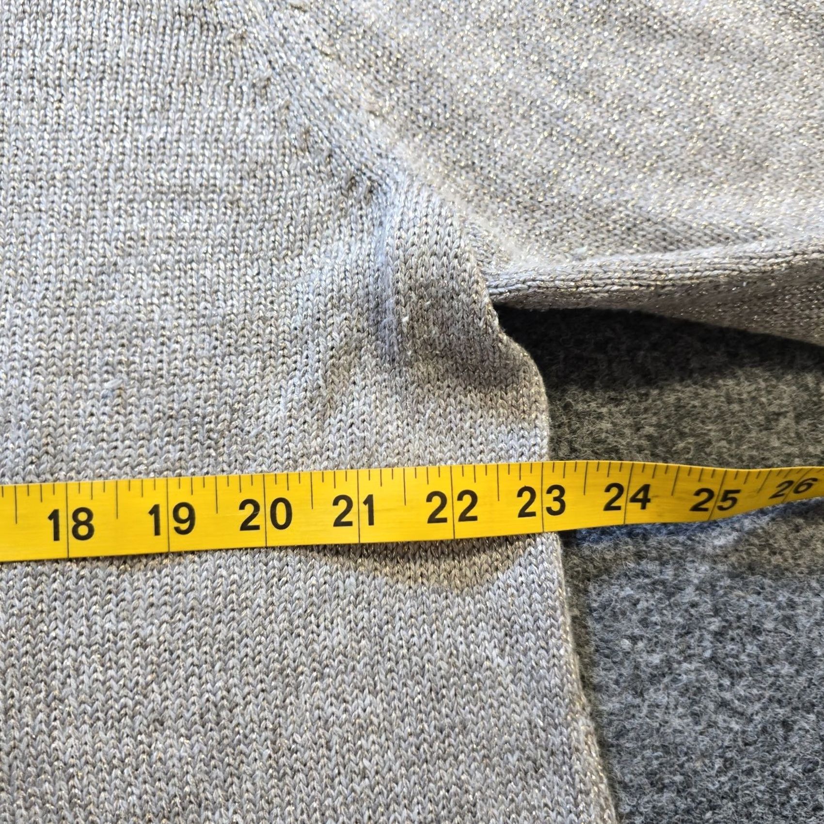 J. Jill J Jill Sweater Womens XL Gray Gold Metallic Shimmer Long Sleeve Knit Casual Pullover Size XL / US 12-14 / IT 48-50 - 5 Thumbnail