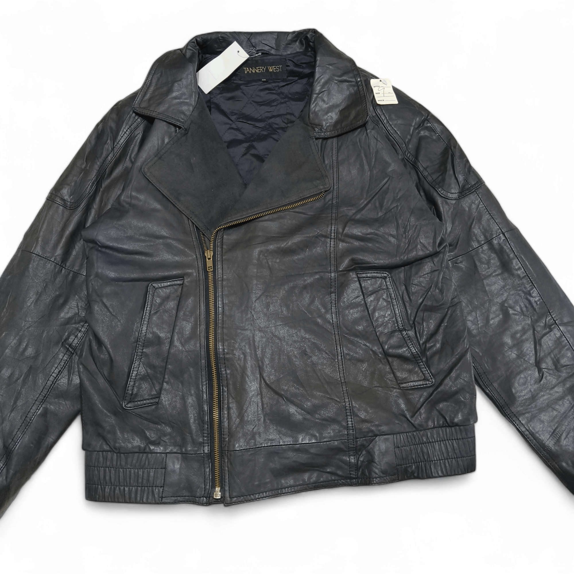 Other Vintage Deadstock Tannery West Ramones Style Leather Jacket Size US L / EU 52-54 / 3 - 5 Thumbnail