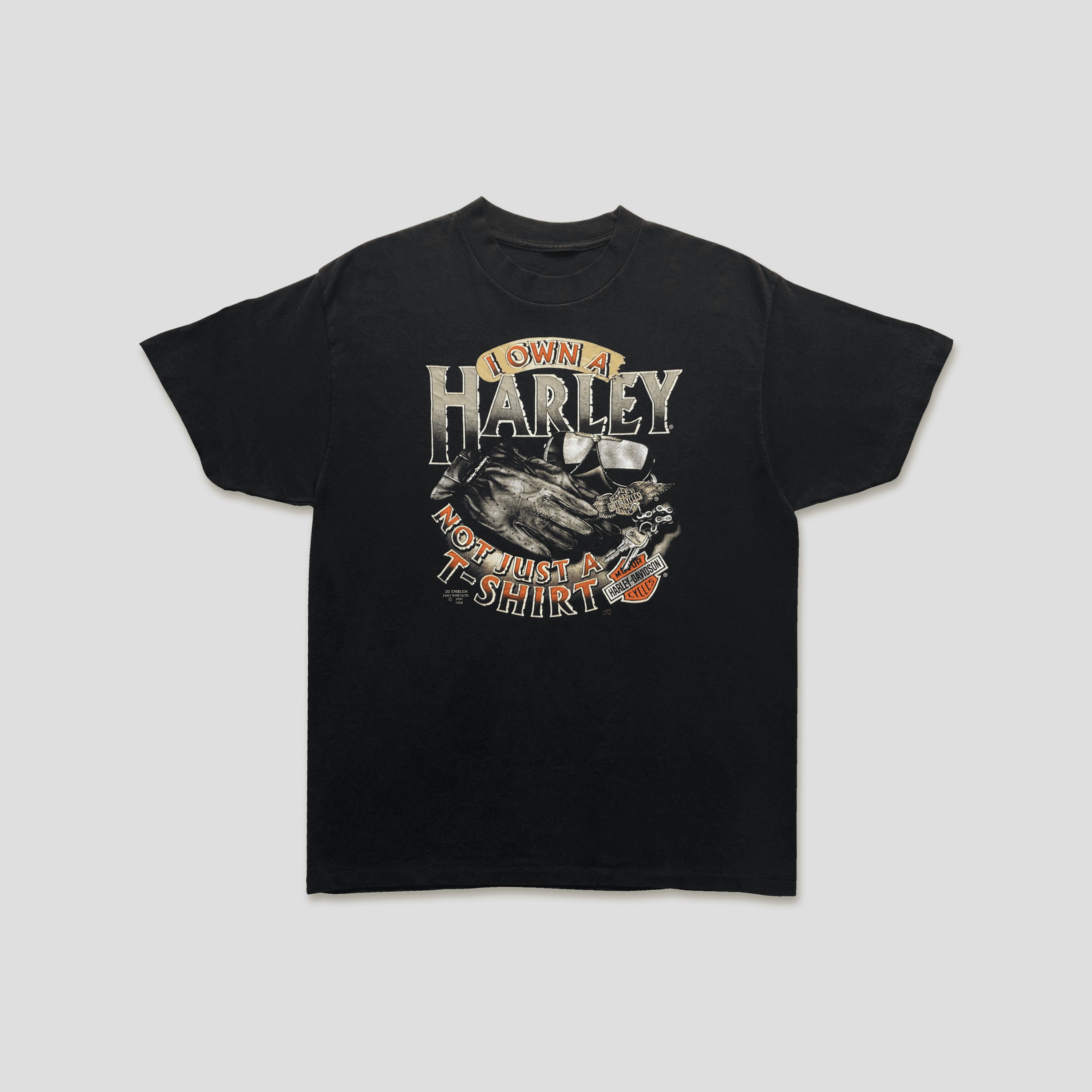 Harley Davidson Vintage 1991 3D Emblem I Own A Harley T-Shirt Size US XL / EU 56 / 4 - 1 Thumbnail