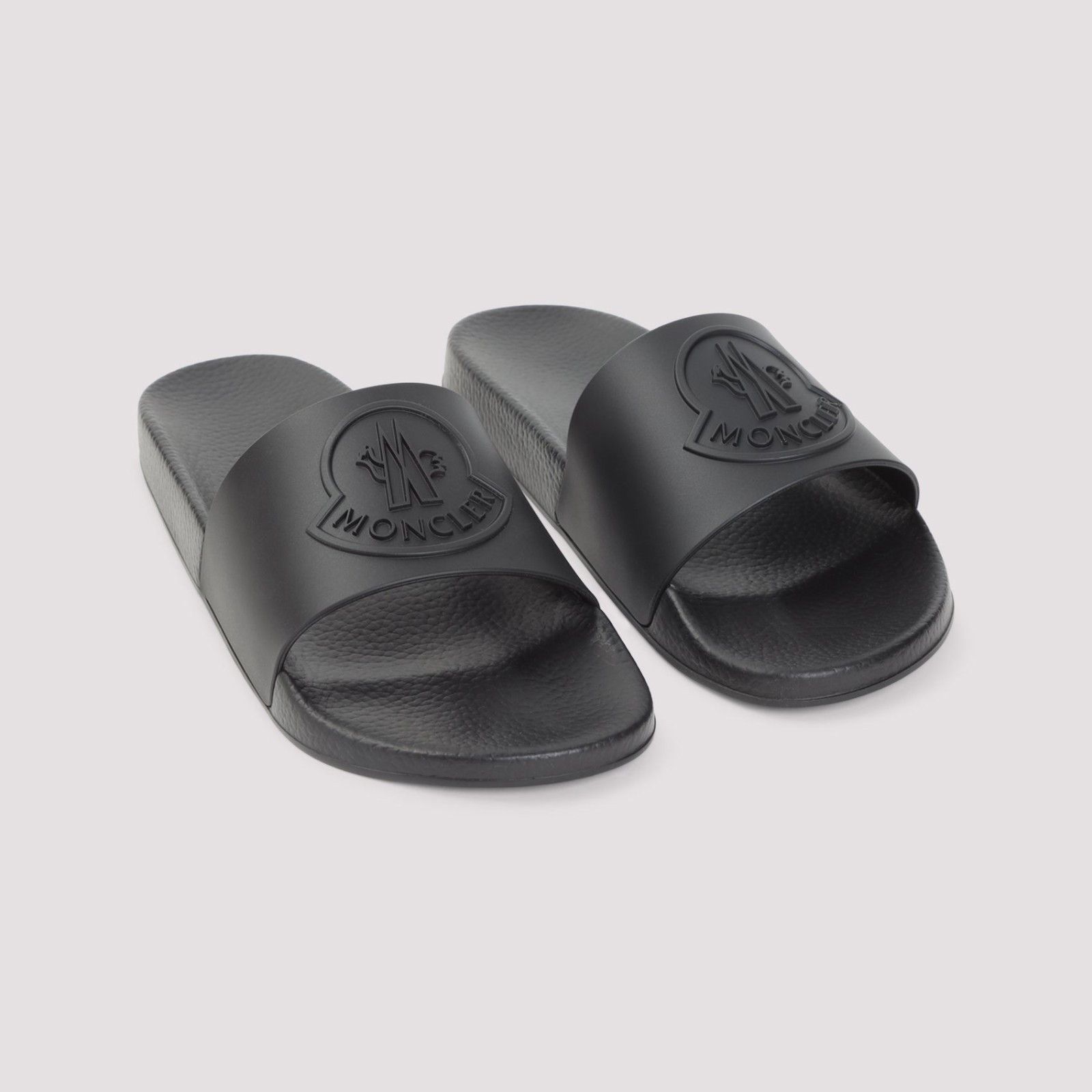 Moncler Basile Rubber Slide, Black Moncler Basile Slides in Black – Label Menswear main image 3