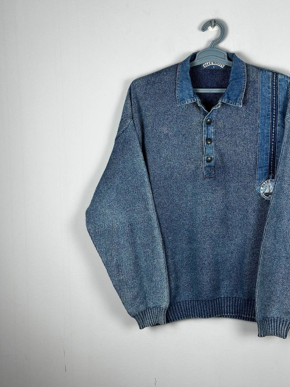 Vintage Vintage Blue Willi’s Nautical Knit Sweater Sailboat Denim Size US L / EU 52-54 / 3 - 2 Thumbnail