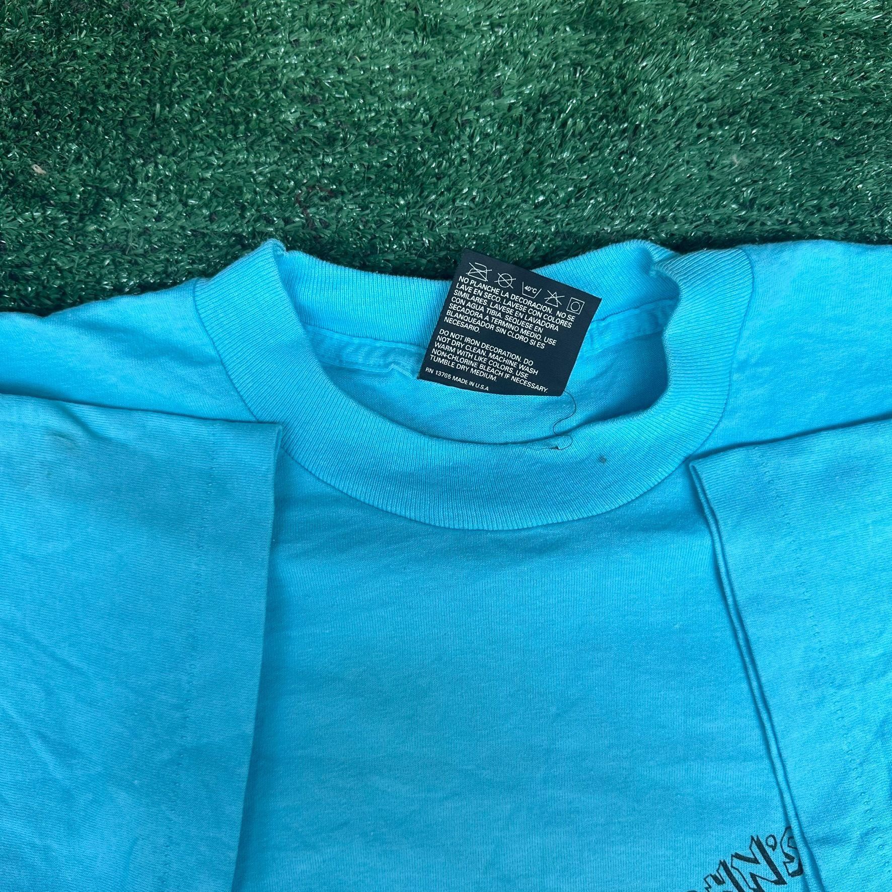 Fruit Of The Loom Vintage 90s Barbeque Cowboy T-Shirt Blue XL Single Stitch BB Size US XL / EU 56 / 4 - 6 Thumbnail