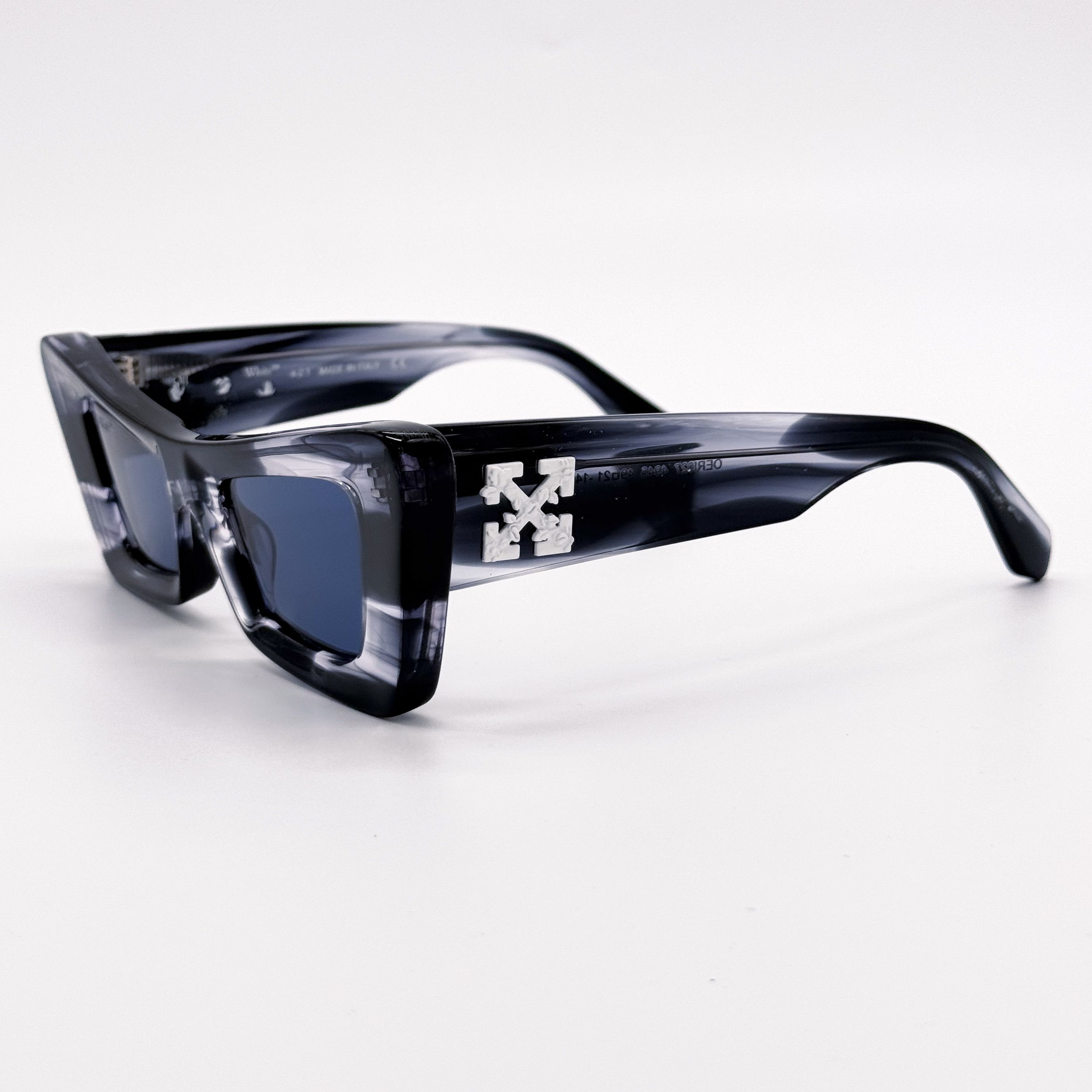 Off-White NEW OFF-WHITE ACCRA NAVY MARBLE CAT EYE SUNGLASSES OFF-WHITE Size ONE SIZE - 5 Thumbnail
