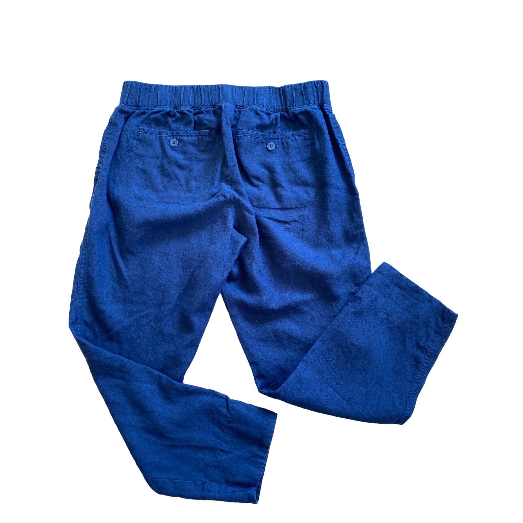 Athleta Athleta Linen Ankle Pant’s 10 Navy Blue Lightweight Pockets Size 32" / US 10 / IT 46 - 10 Thumbnail