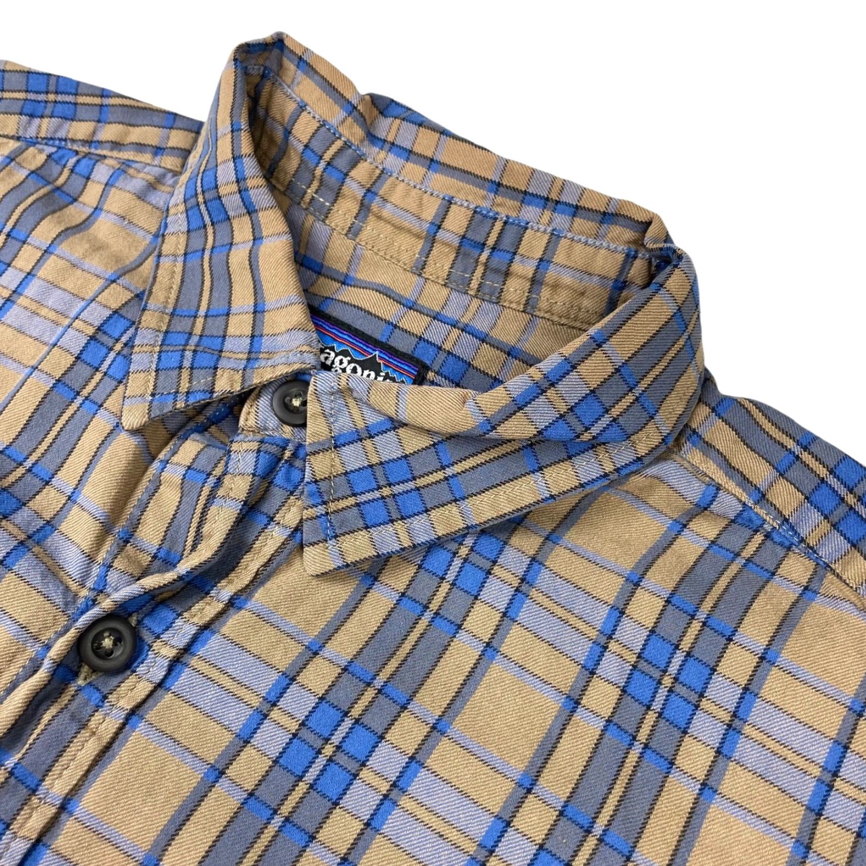 Patagonia Patagonia Men’s Work Shirt Blue/Tan Plaid L/S 100% Organic Cotton Medium Chest Pockets Button-Up Casual Regular Tailored Mens Size US M / EU 48-50 / 2 - 2 Thumbnail
