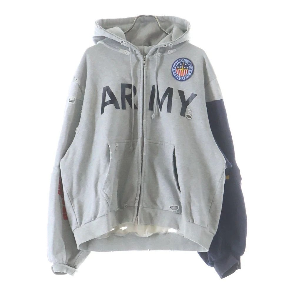 PROJECT G/R Protocol Index UPSIDE DOWN ZIP HOODIE NAVY PROJECT GR