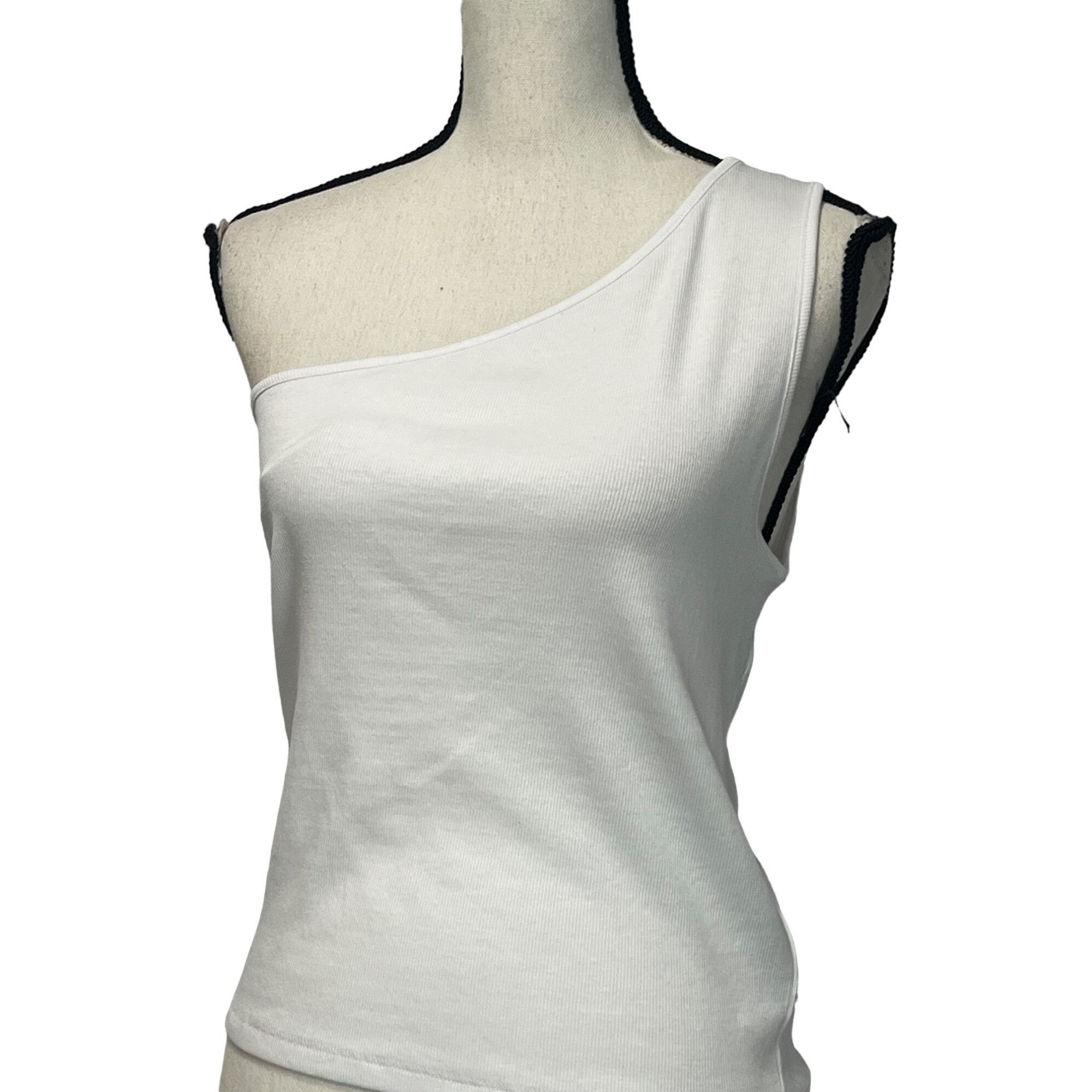 Madewell Madewell women’s Supima Rib One-Shoulder Tank Top, white, XL Size XL / US 12-14 / IT 48-50 - 4 Thumbnail