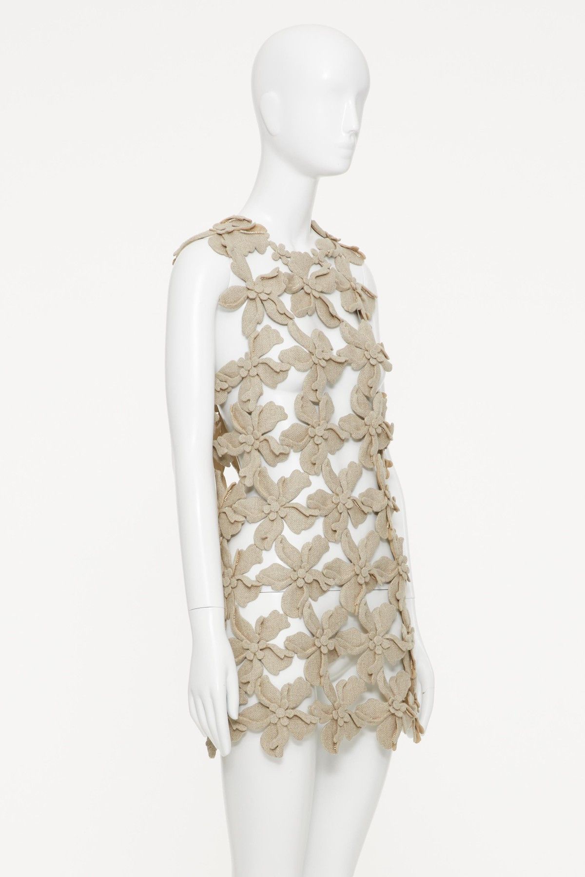 Valentino o1s1wg110525 Crop Dress in Beige Size XS / US 0-2 / IT 36-38 - 2 Thumbnail