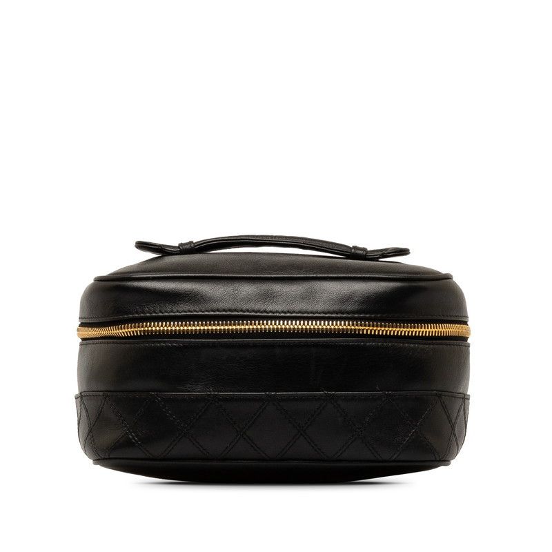 image of Chanel Leather Vanity Bag in Black, Women's