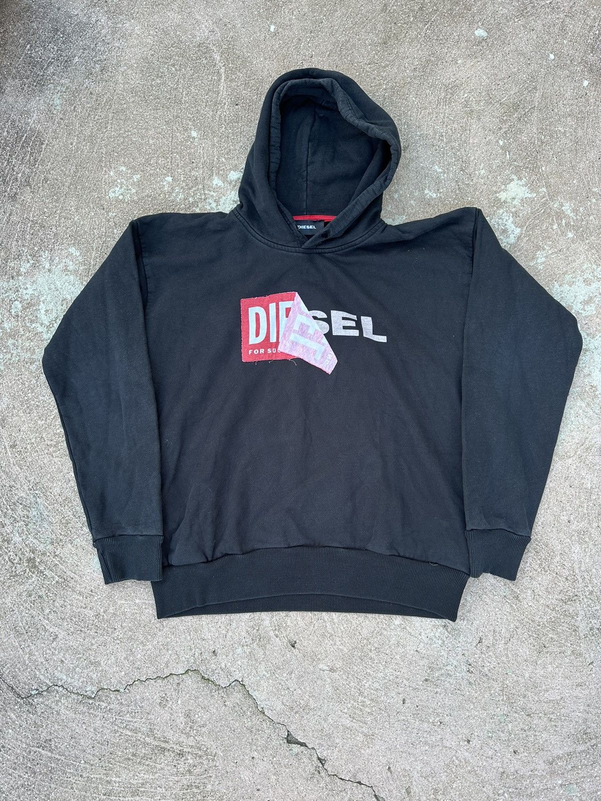 image of Diesel Black Hoodie, Men's (Size XL)