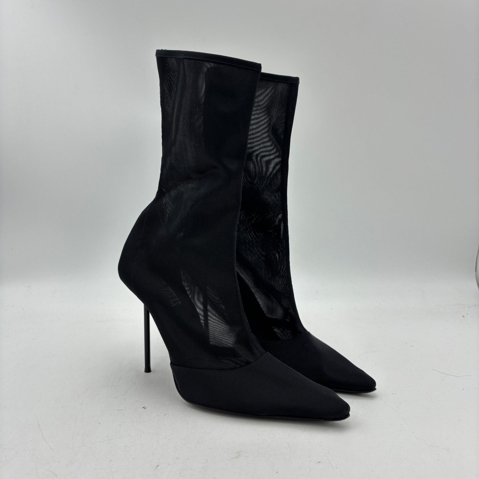 Paris Texas $895 Paris Texas Lidia Ankle Boot Stretch Black Mesh 37 US 7 Size US 7 / IT 37 - 1 Thumbnail