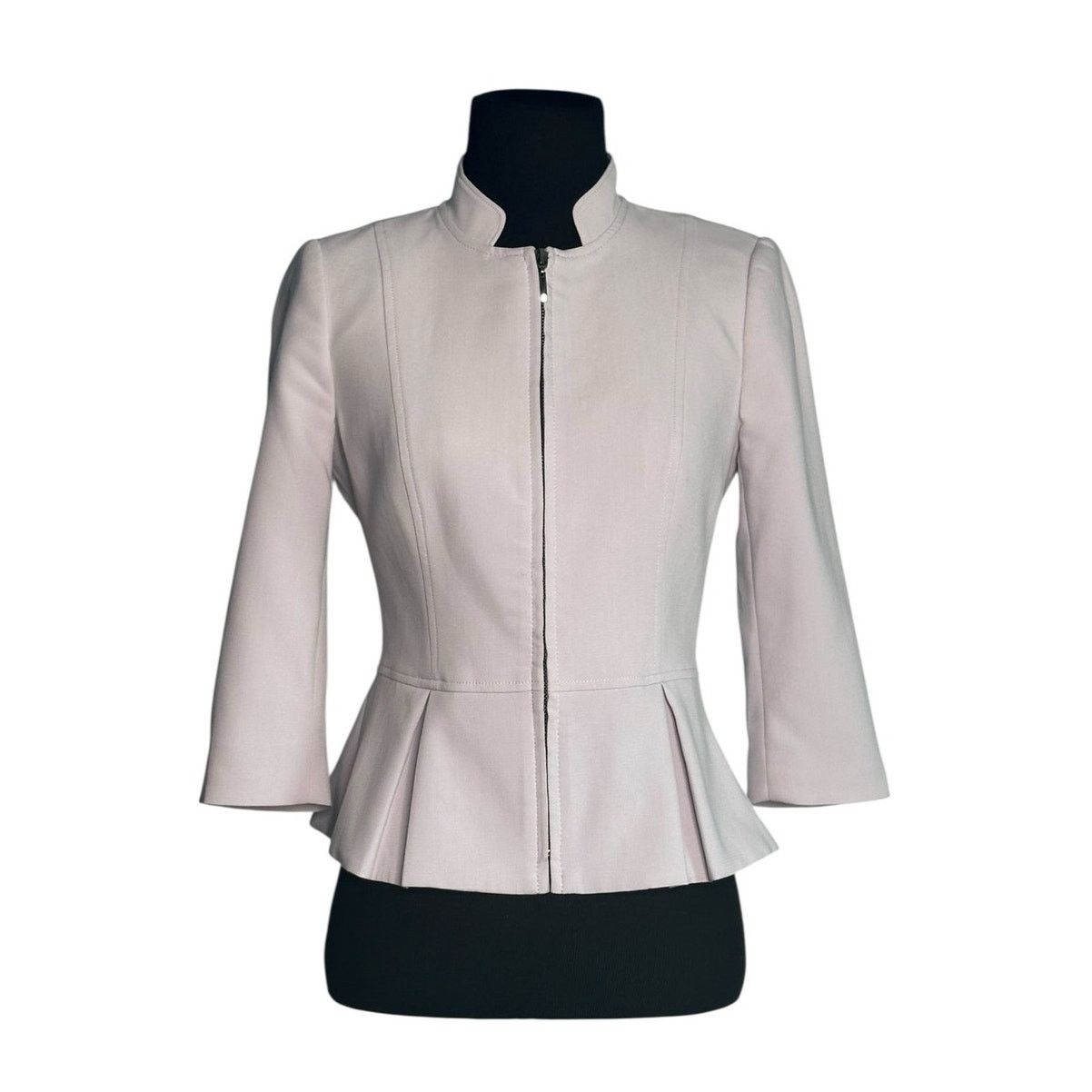 White House Black Market White House Black Market Lilac Peplum Zipper Jacket size 00P Size XXS / US 00 / IT 34 - 1 Thumbnail