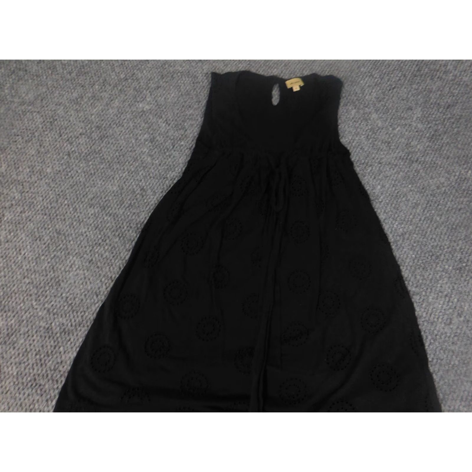 Vintage Ella Moss Blouse Womens Small Black Pullover Stretch Casual Sleeveless Collared Button Polyester Rayon Regular Knit/Narrow (S) Ladies Shirt Size S / US 4 / IT 40 - 2 Thumbnail