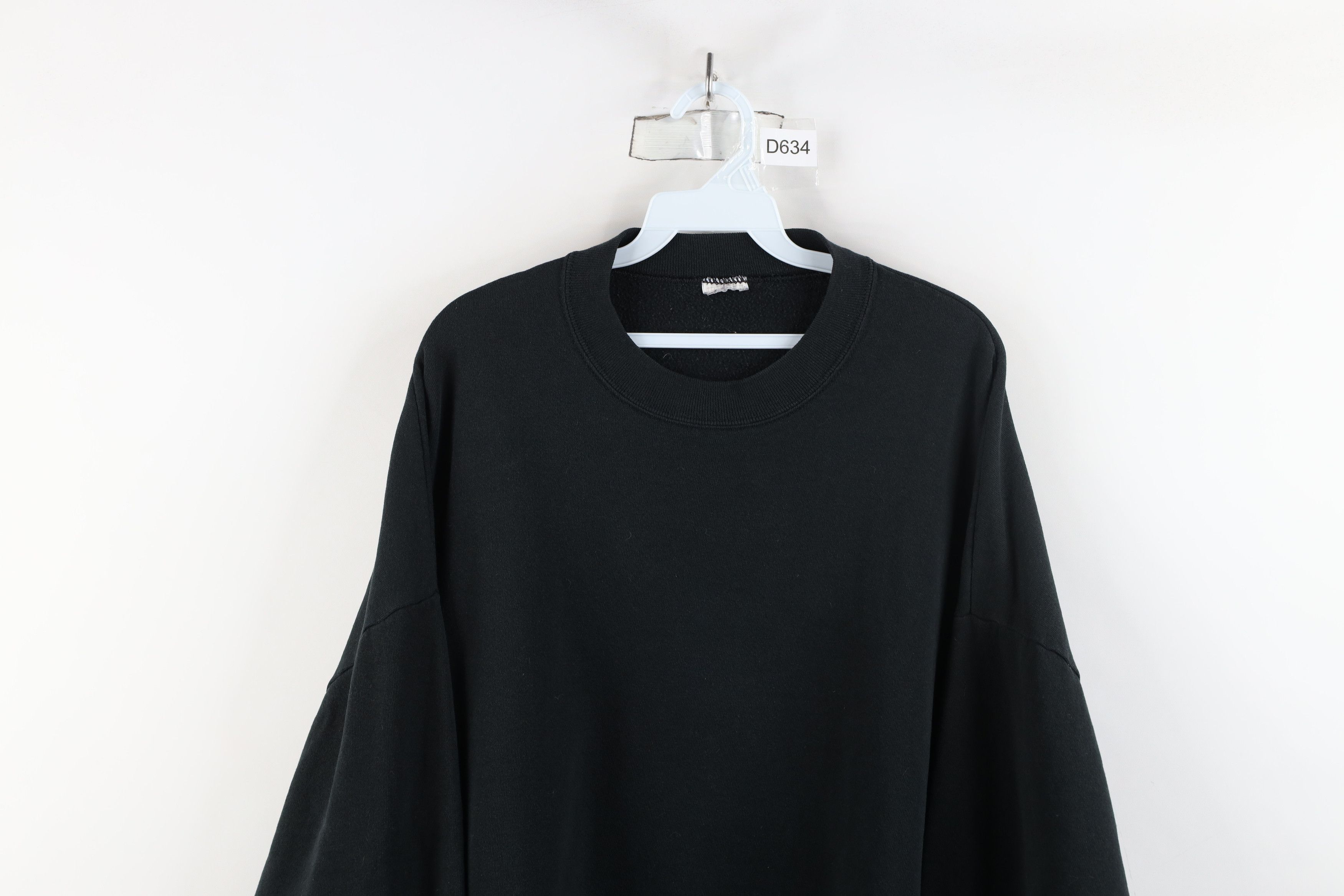 Vintage Vintage 90s Streetwear Blank Crewneck Sweatshirt Black Size US XXL / EU 58 / 5 - 2 Thumbnail