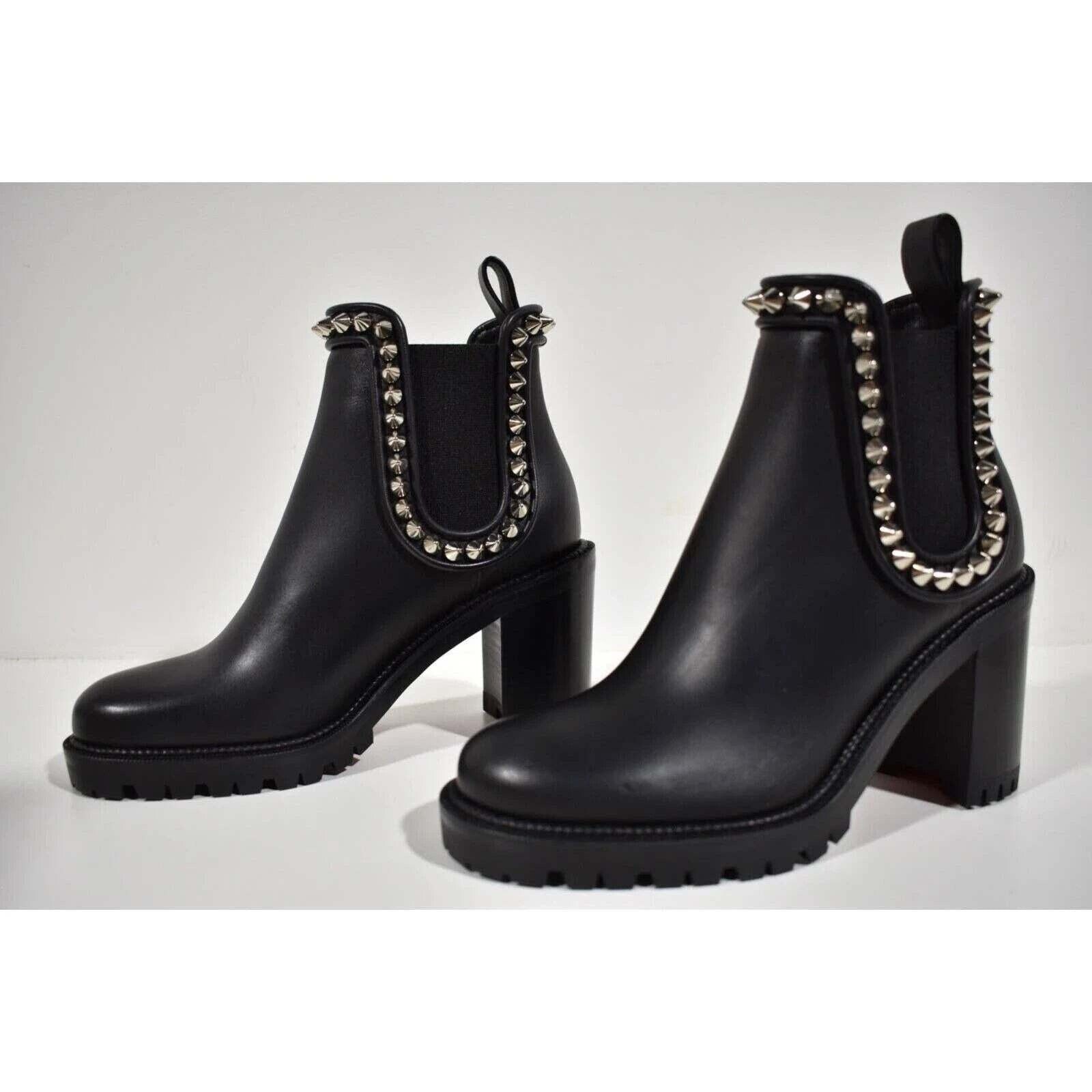 Christian Louboutin Christian Louboutin Capahutta 70 Black Leather Spike Ankle Size US 7 / IT 37 - 9 Thumbnail