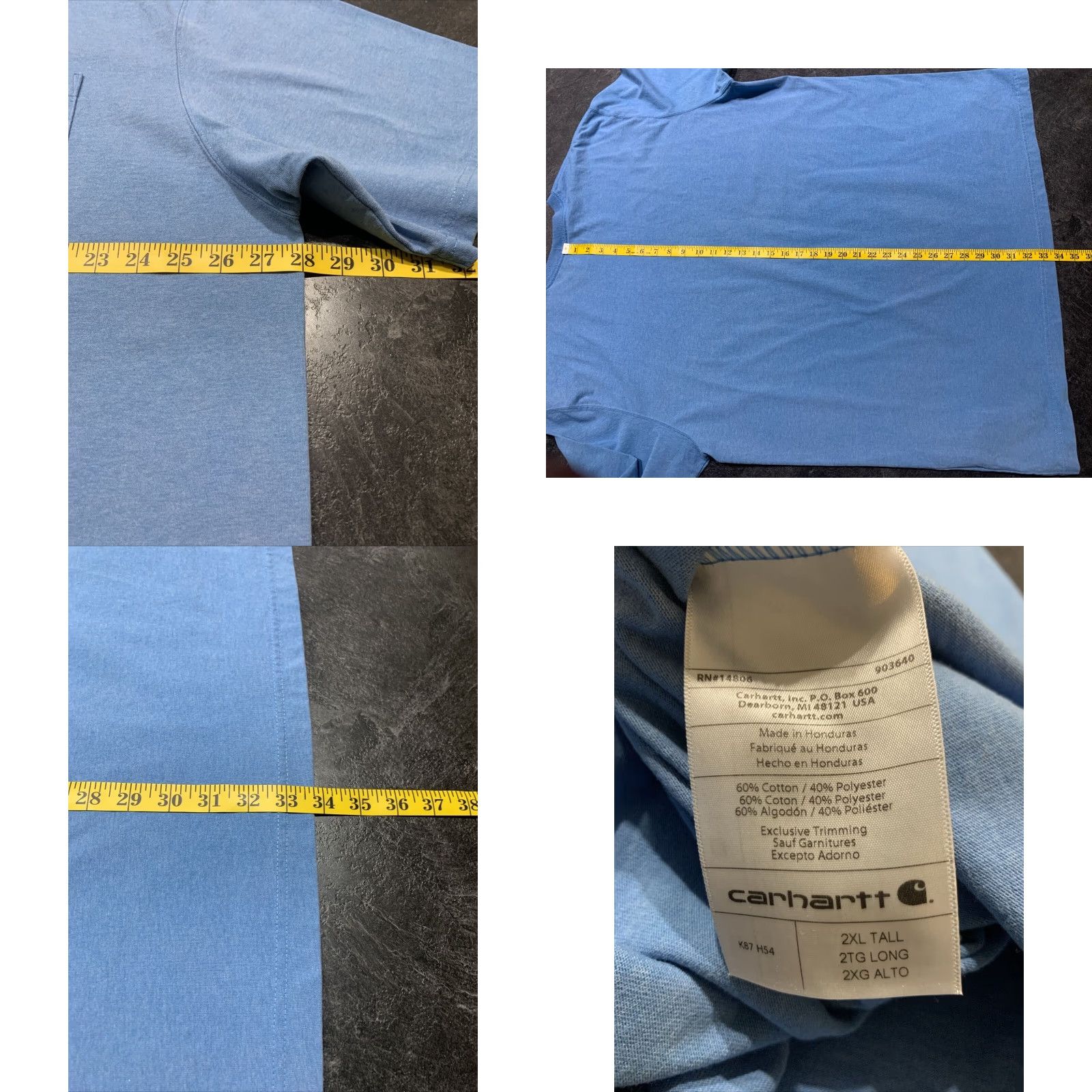 Carhartt Carhartt Blue Crewneck Short Sleeve Sweatshirt Men's 2XL Size US XXL / EU 58 / 5 - 8 Thumbnail