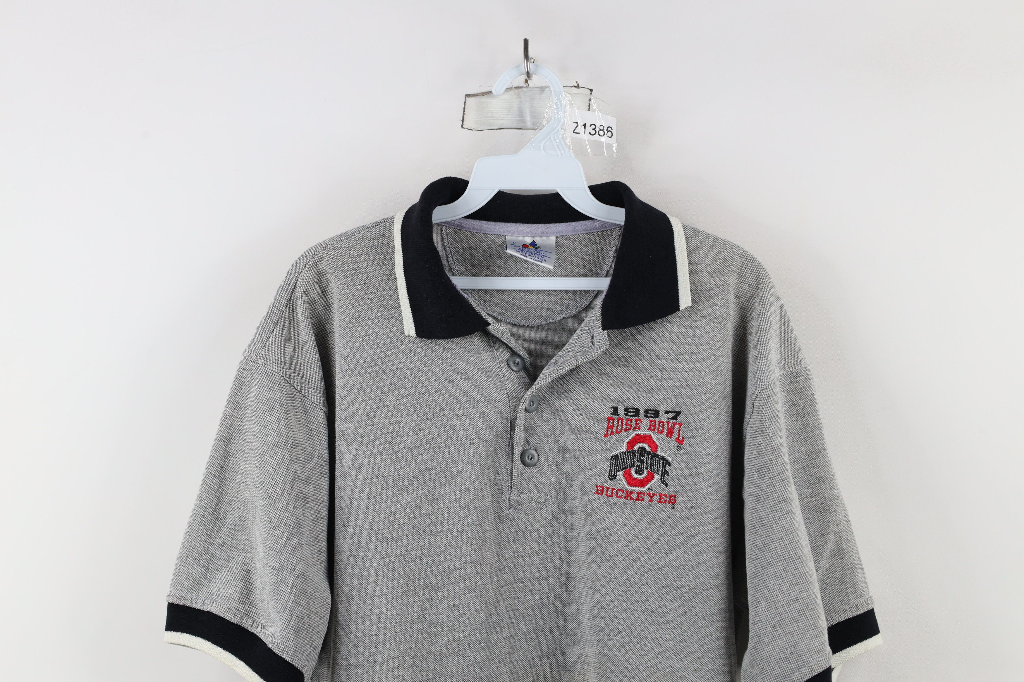 Vintage Vintage 90s 1997 Rose Ohio State University Football Polo Size US M / EU 48-50 / 2 - 2 Thumbnail