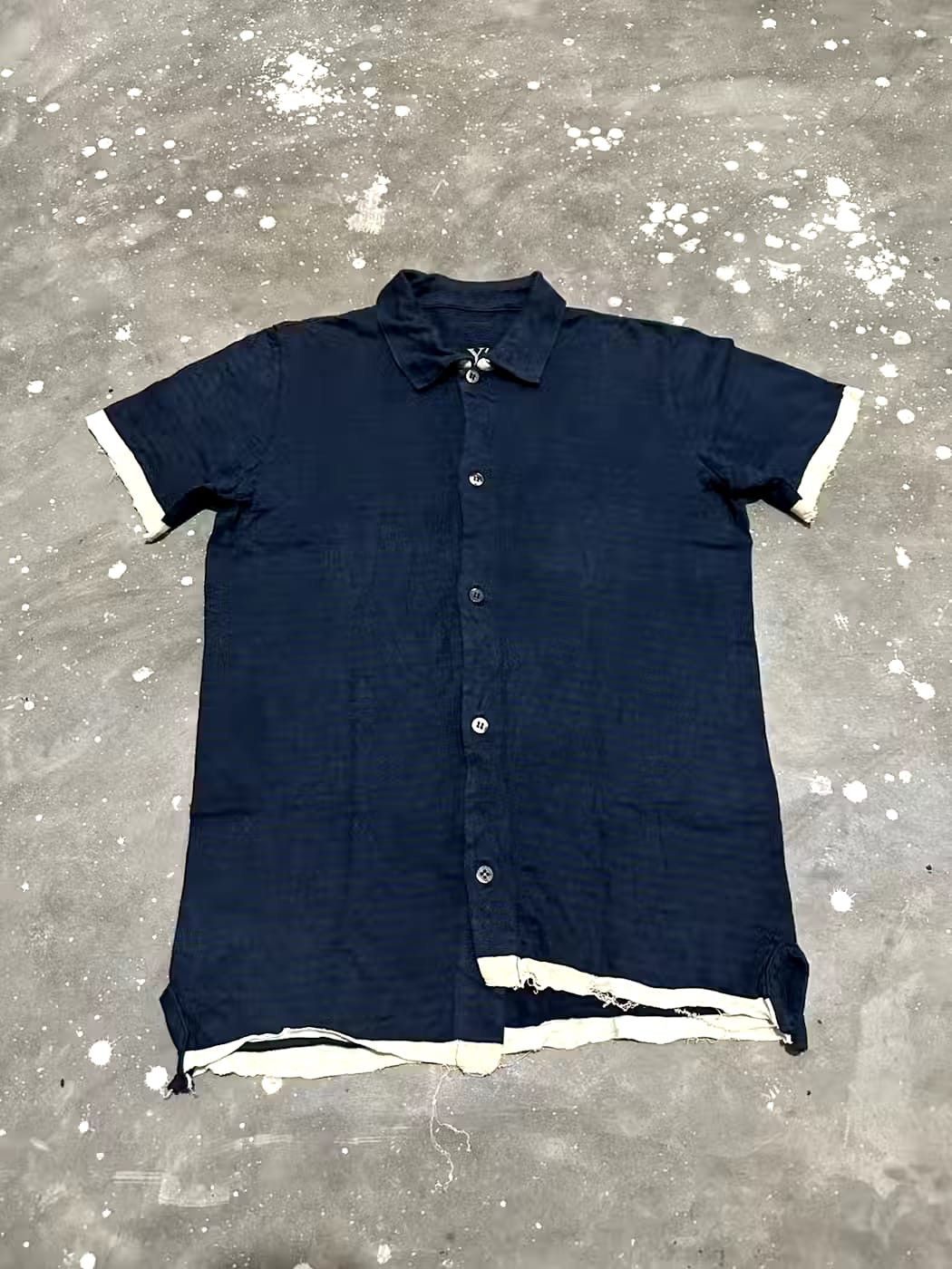 Yohji Yamamoto Ys Yohji Yamamoto Asymmetric Cotton Shirt distressed Hem Size US S / EU 44-46 / 1 - 1 Thumbnail