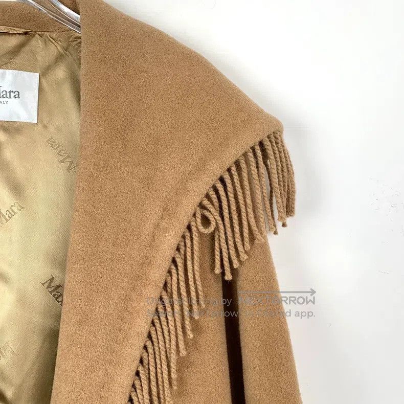 Max Mara Max Mara Brown Fringe Belted Coat Size XS / US 0-2 / IT 36-38 - 3 Thumbnail