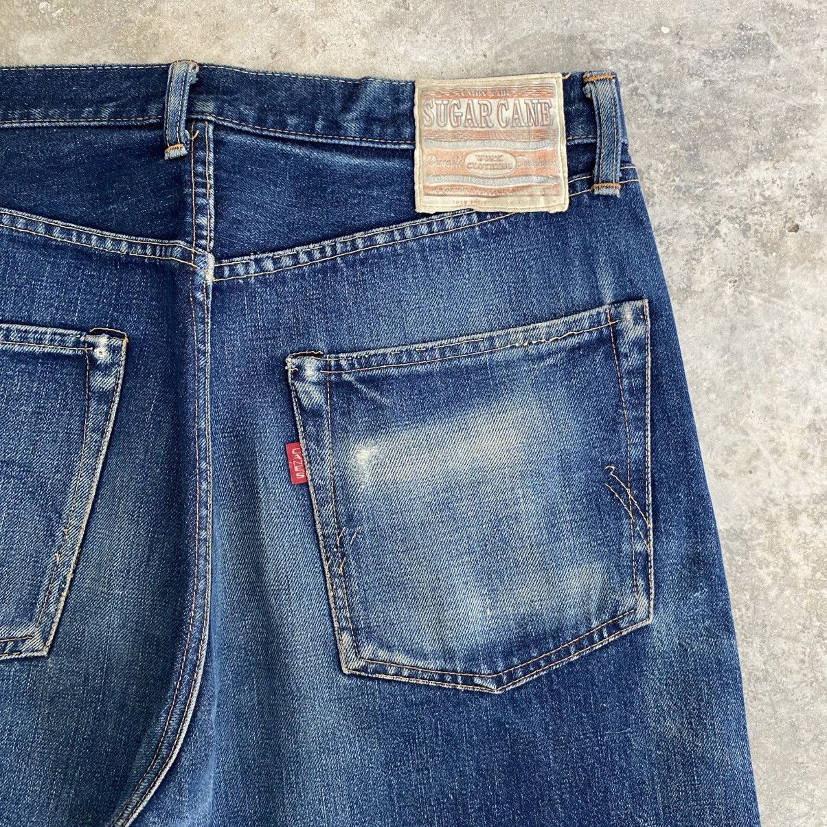Sugar Cane Vintage 90’s Sugar Cane Faded Blue Wide Leg Selvedge Jeans Size US 33 - 12 Thumbnail