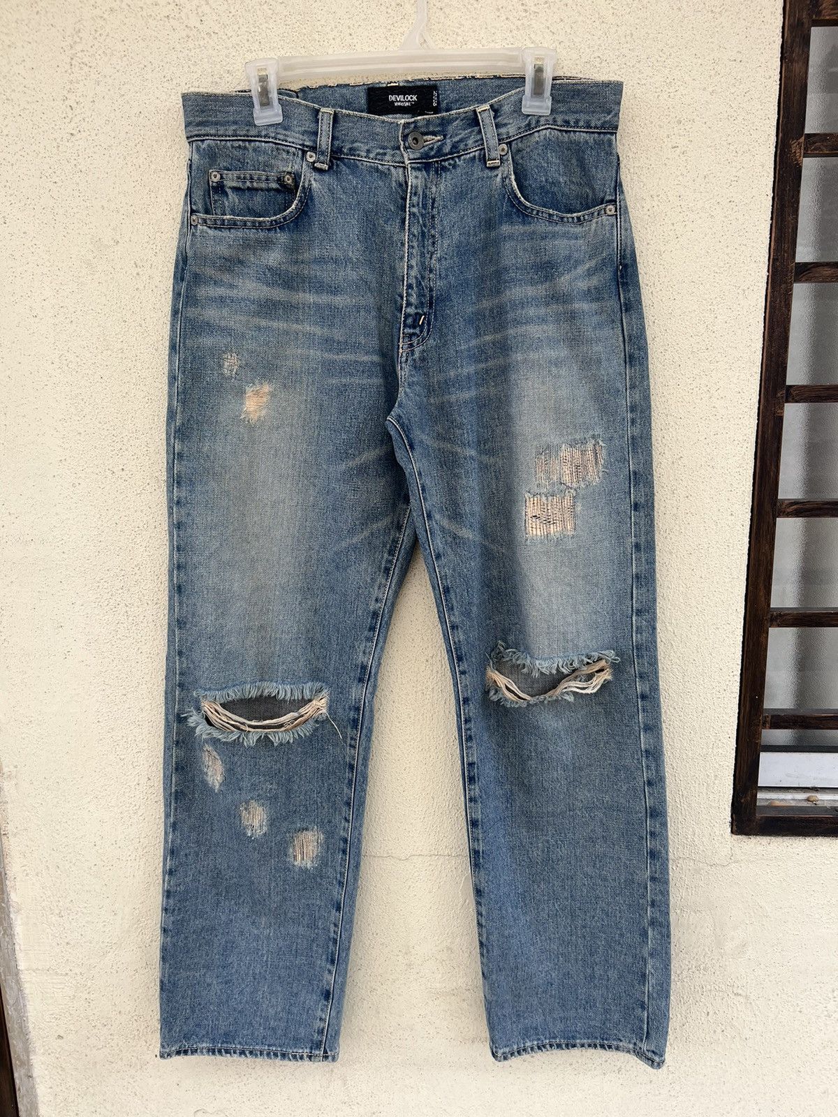 Devilock Vintage Devilock Vengeance Distress Mud Denim Selvedge Jeans Size US 32 / EU 48 - 6 Thumbnail