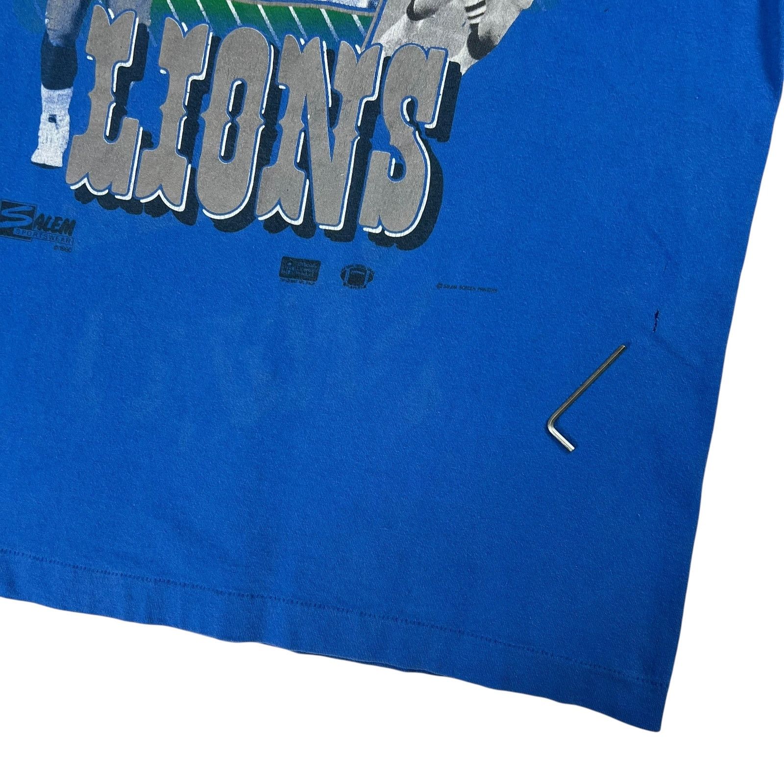 NFL × Salem Sportswear × Vintage Vintage 1990 Salem Sports Detroit Lions Barry Sanders tee Size US L / EU 52-54 / 3 - 3 Thumbnail