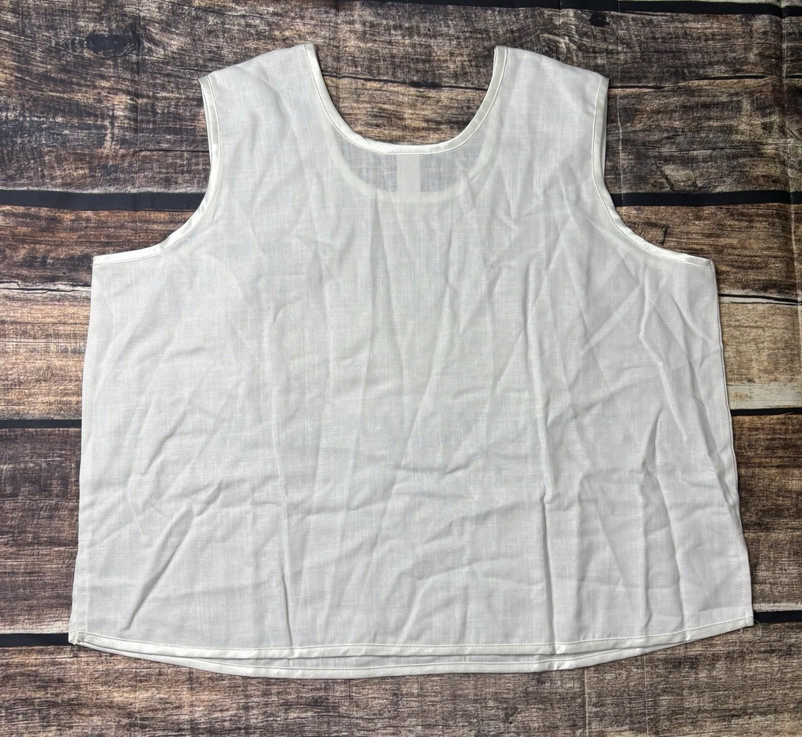Other 80s Anthony Mark Hankins Tank Top Womens 3XL Linen USA Satin Size 3XL / US 20-22 - 3 Thumbnail