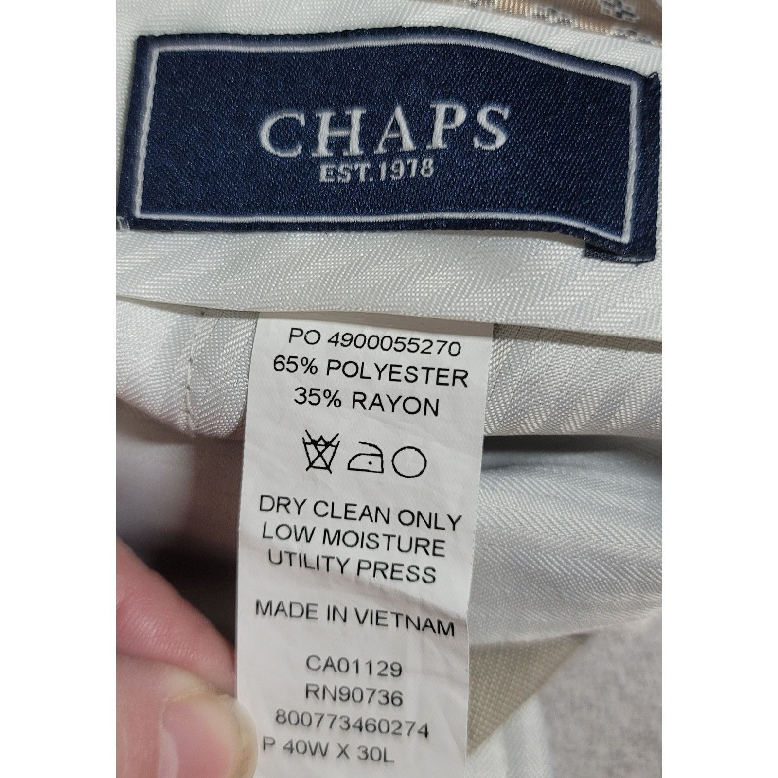 Chaps Chaps Beige Flat Front Men Dress Pants 40 X 30 Straight Leg Size US 40 / EU 56 - 4 Thumbnail