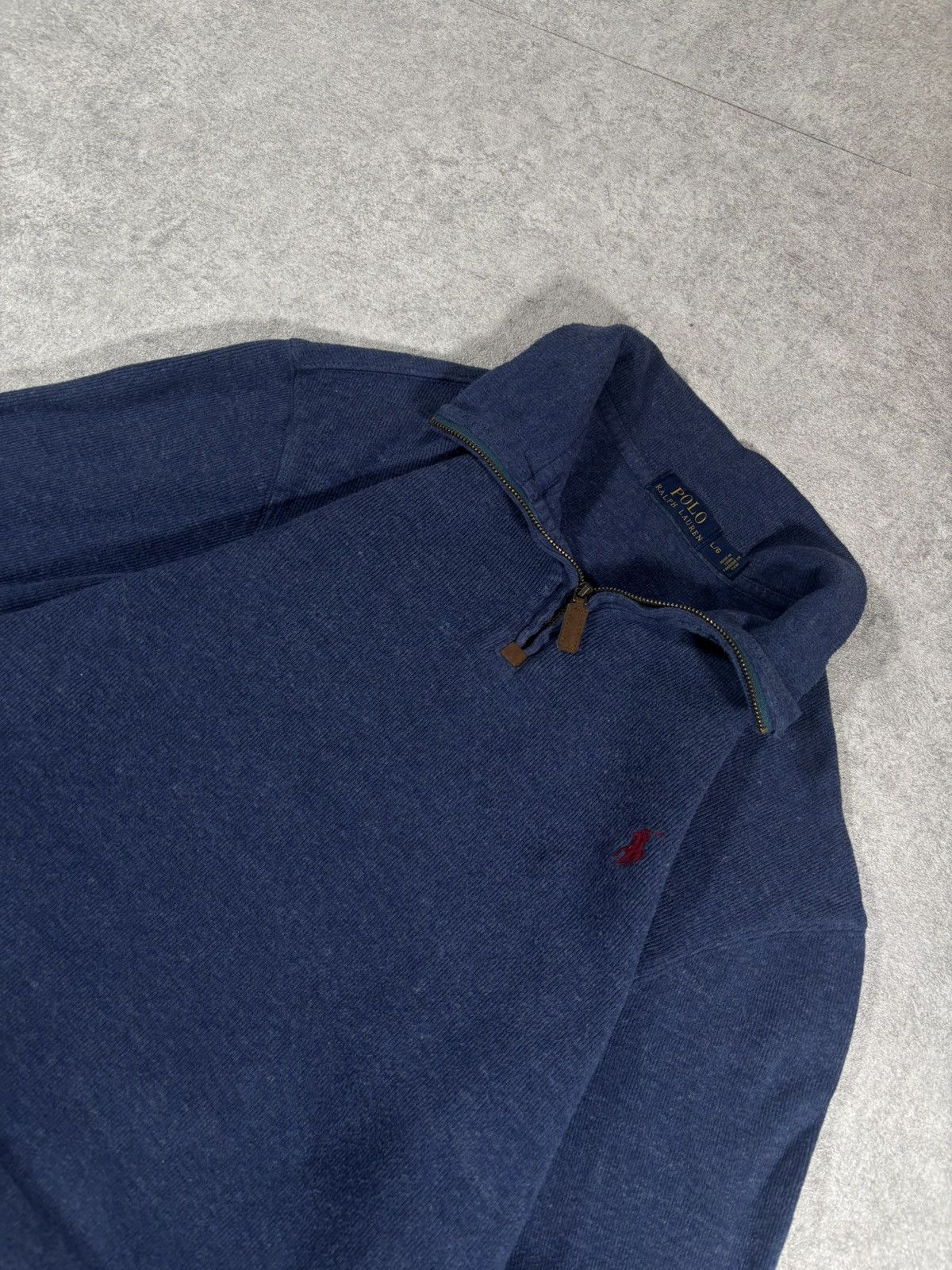 Polo Ralph Lauren Polo Ralph Lauren Vintage Navy Quarter-Zip Knit Sweatshirt Size US L / EU 52-54 / 3 - 2 Thumbnail